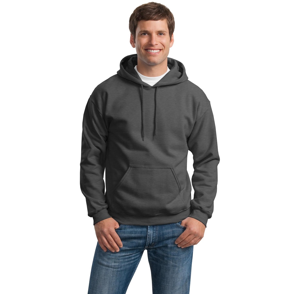 Gildan 18500 Heavy Blend Hooded Sweatshirt - Dark Heather | FullSource.com