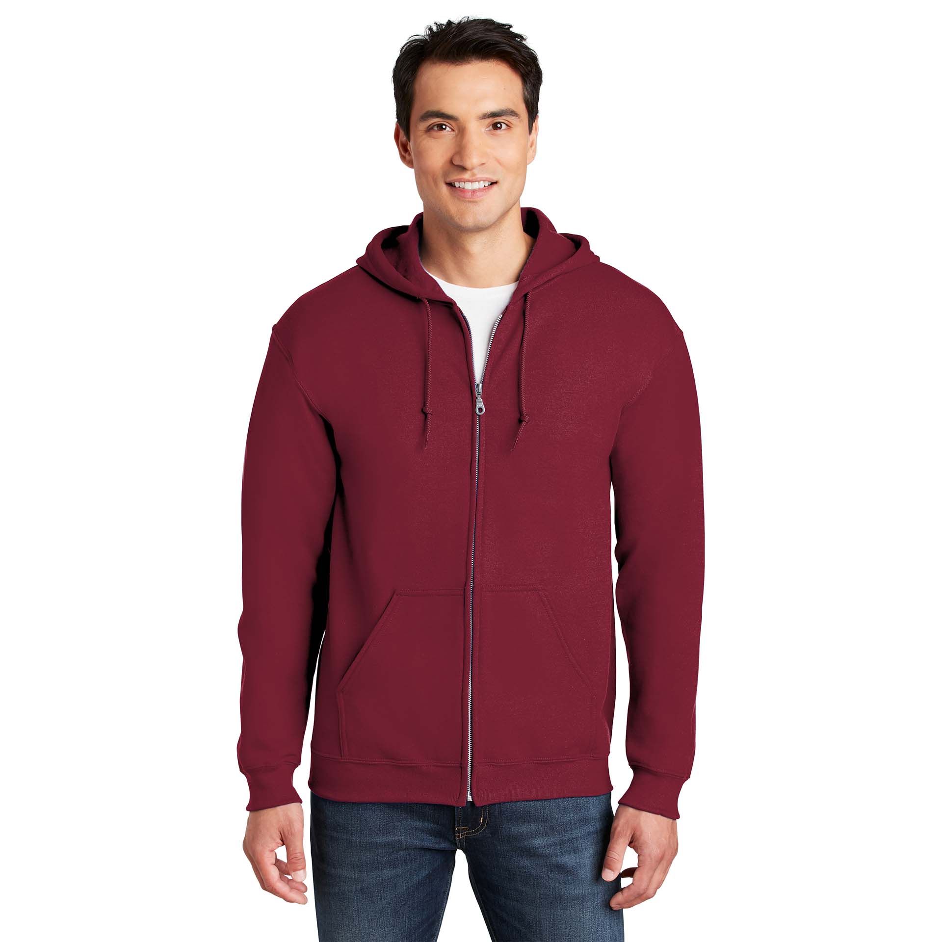 Gildan 18600 Heavy Blend Full-Zip Hooded Sweatshirt - Cardinal | Full ...