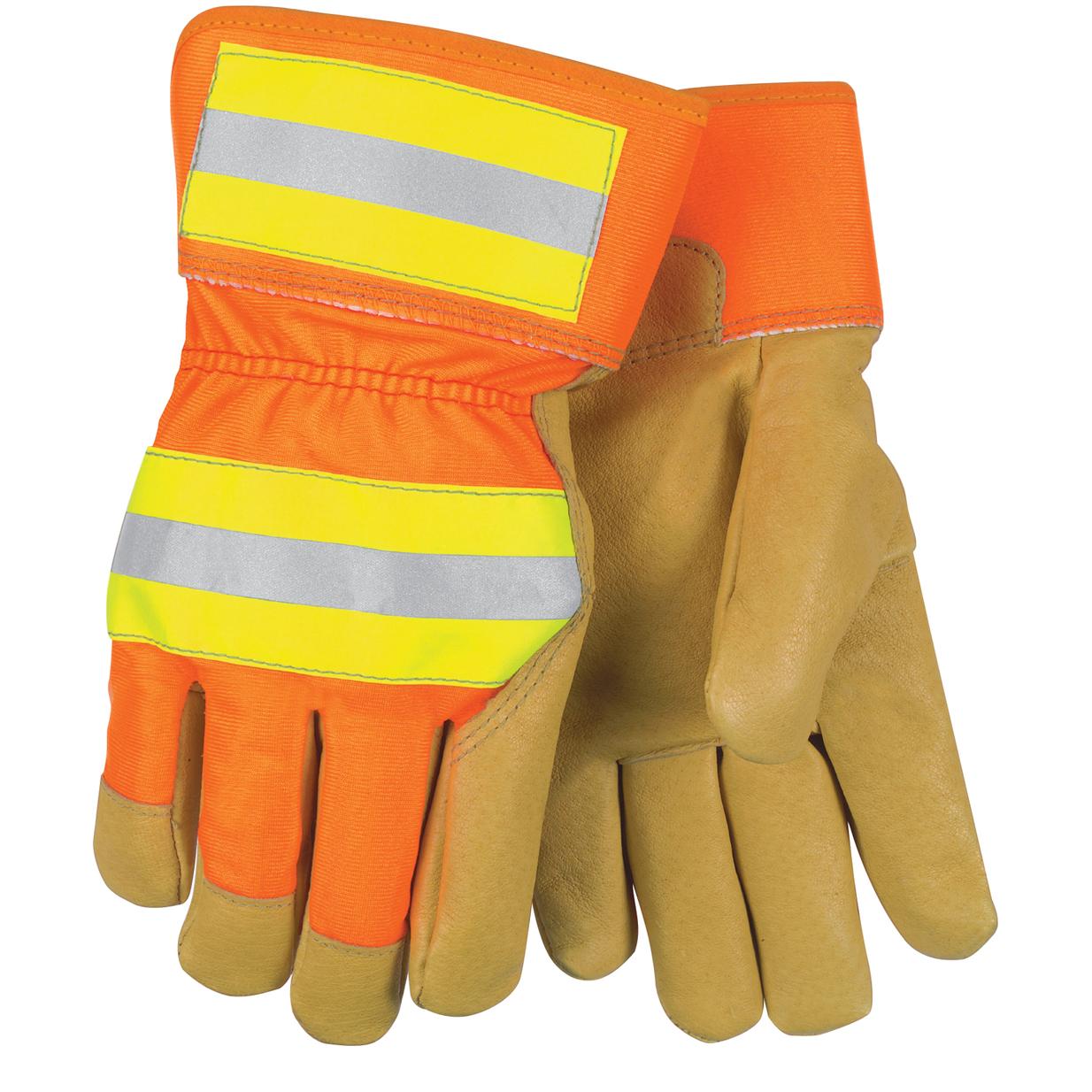 MCR Safety Ninja Ice N9690FCO Hi-Visibility Work Gloves 15 Gauge Orange  Nylon HPT Fully Coated