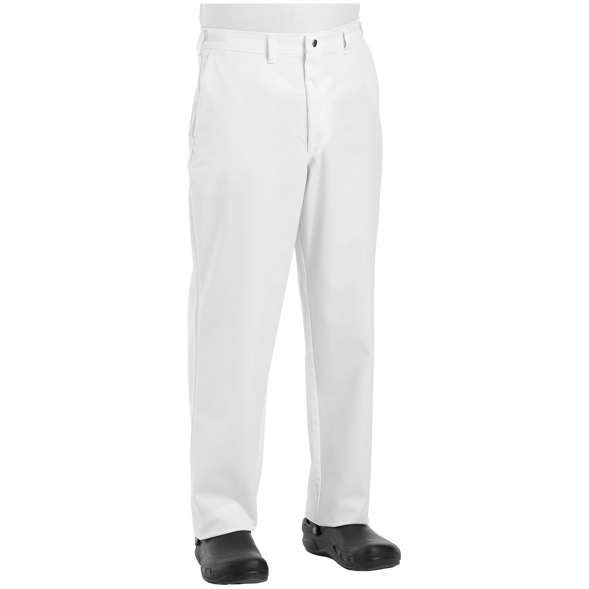 Chef Designs 2020 Men's Cook Pants with Zipper Fly - White | Full