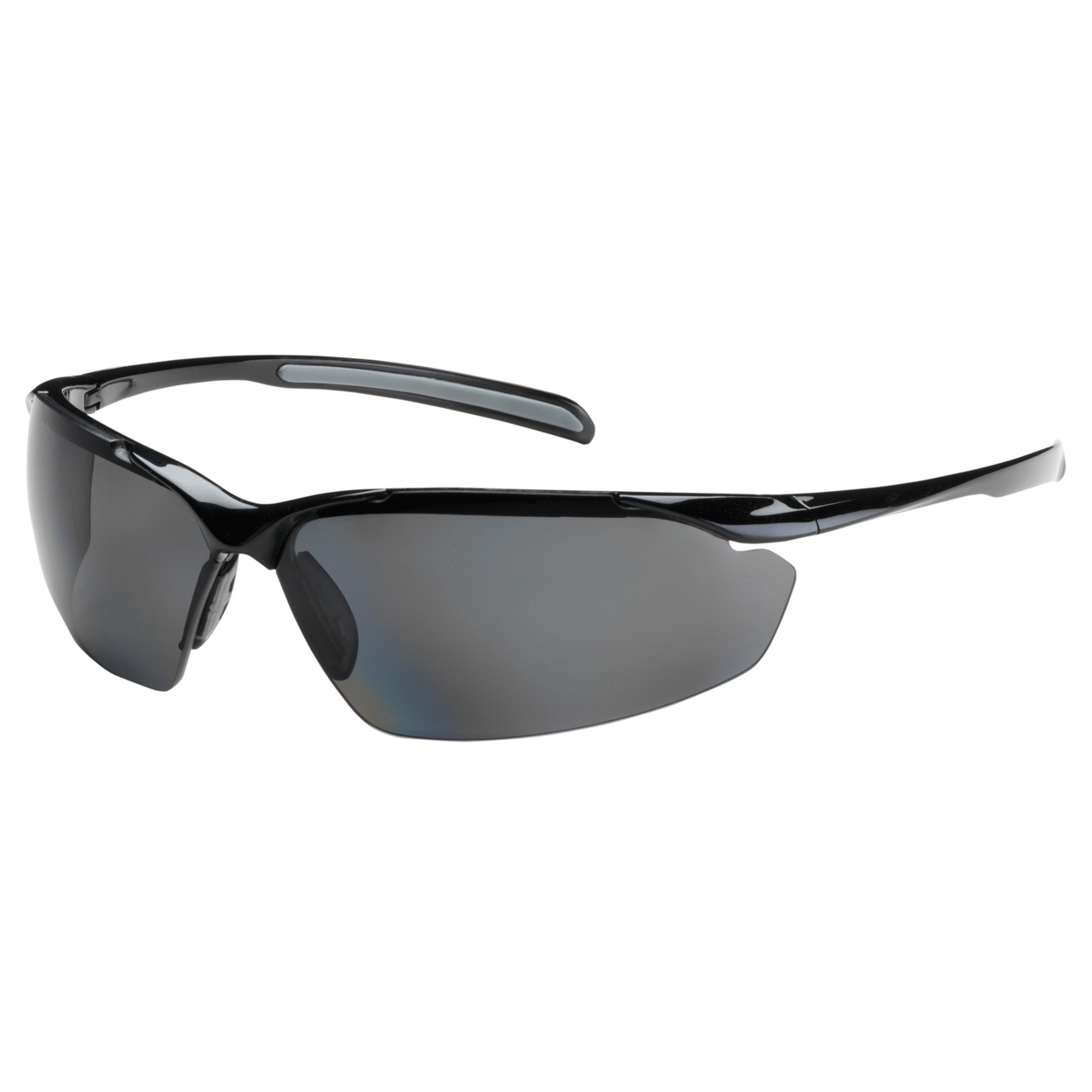 Matte Black Frame Optic Edge Breakaway Semi-Rimless Sunglasses Ice Blue Mirror Lens 