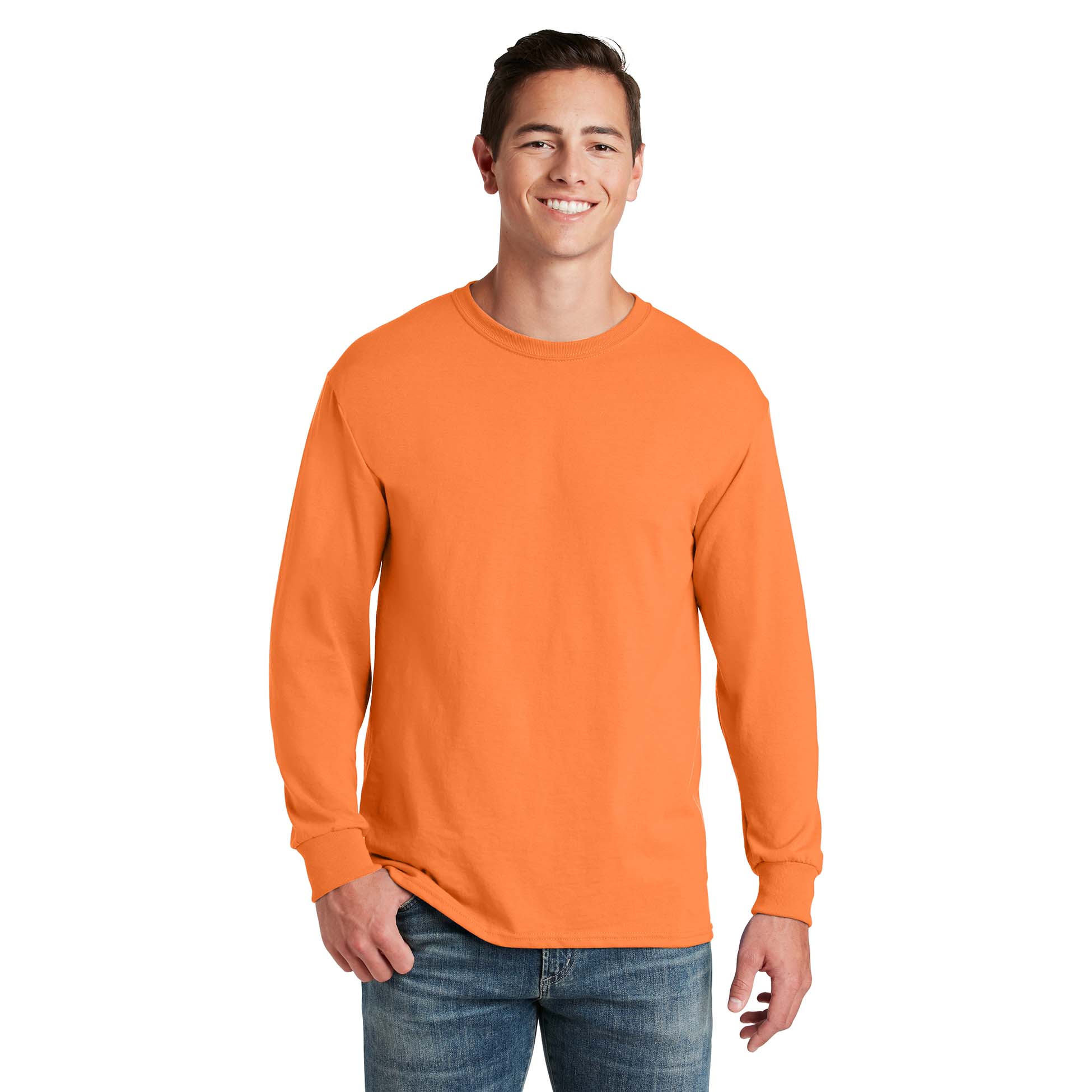 Jerzees 29LS Dri-Power 50/50 Cotton/Poly Long Sleeve T-Shirt - Safety ...
