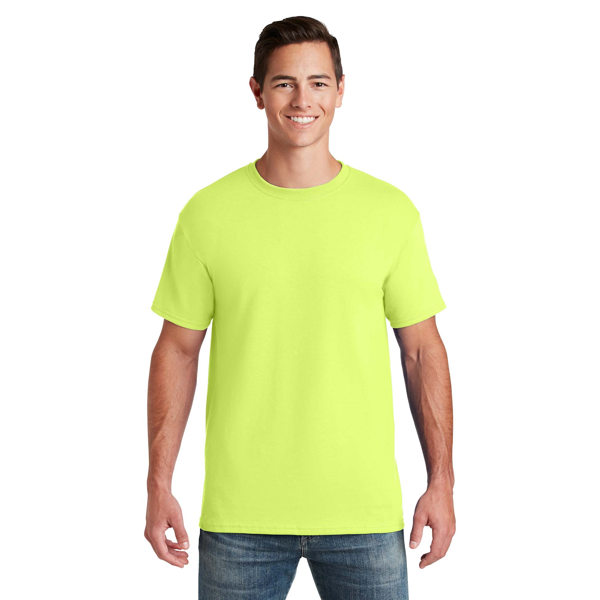 Jerzees 29M Dri-Power Active 50/50 Cotton/Poly T-Shirt - Safety Green ...