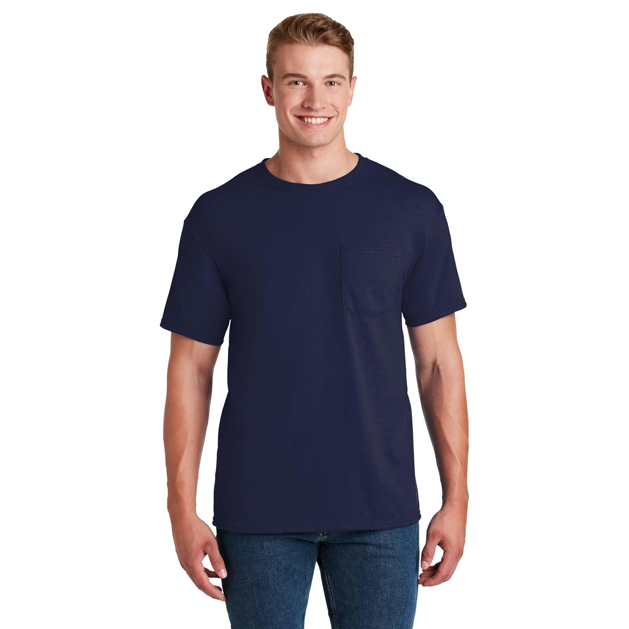 Jerzees 29MP Dri-Power 50/50 Cotton/Poly Pocket T-Shirt - Navy | Full