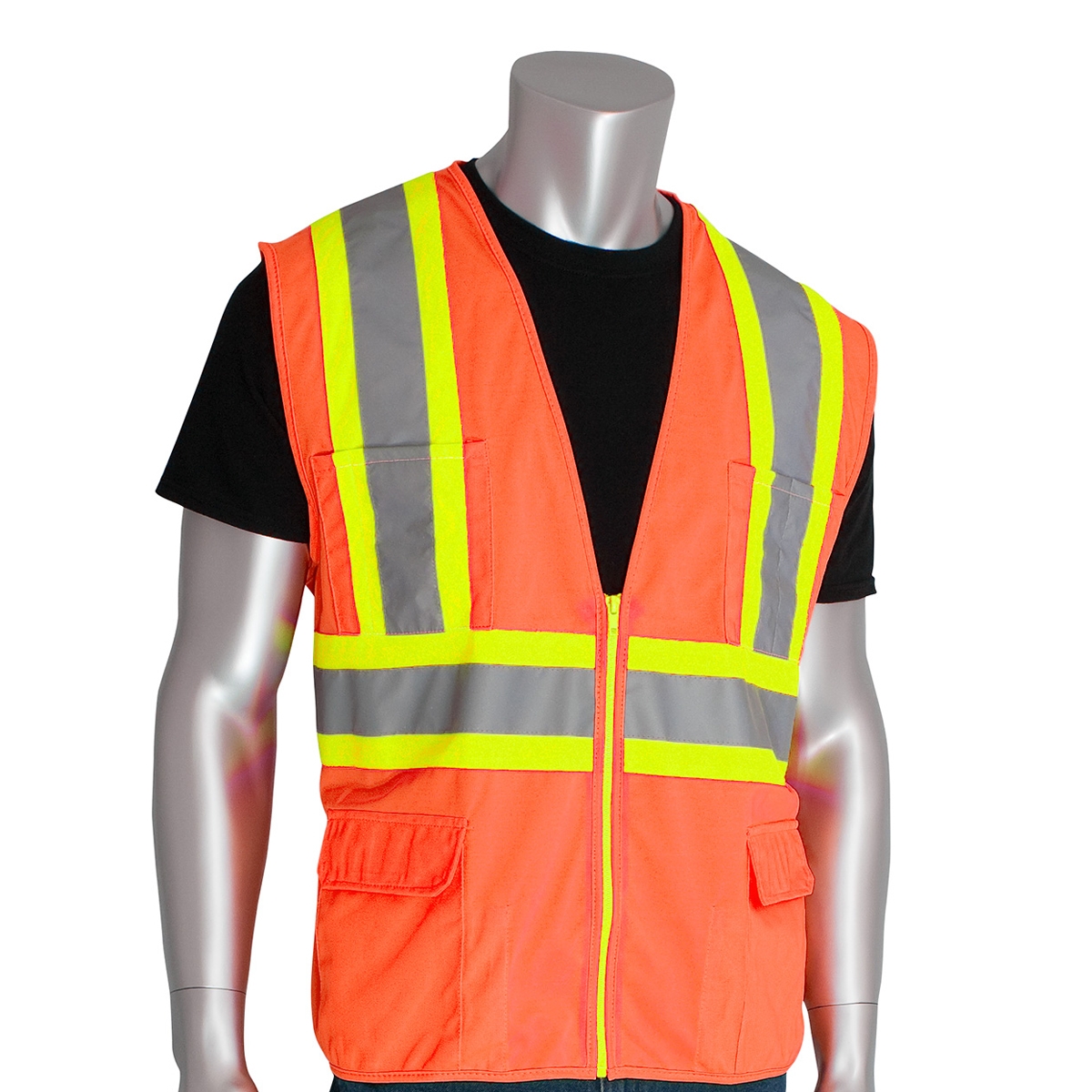 PIP 302-MAP Type R Class 2 Solid Two-Tone Surveyor Safety Vest with ...