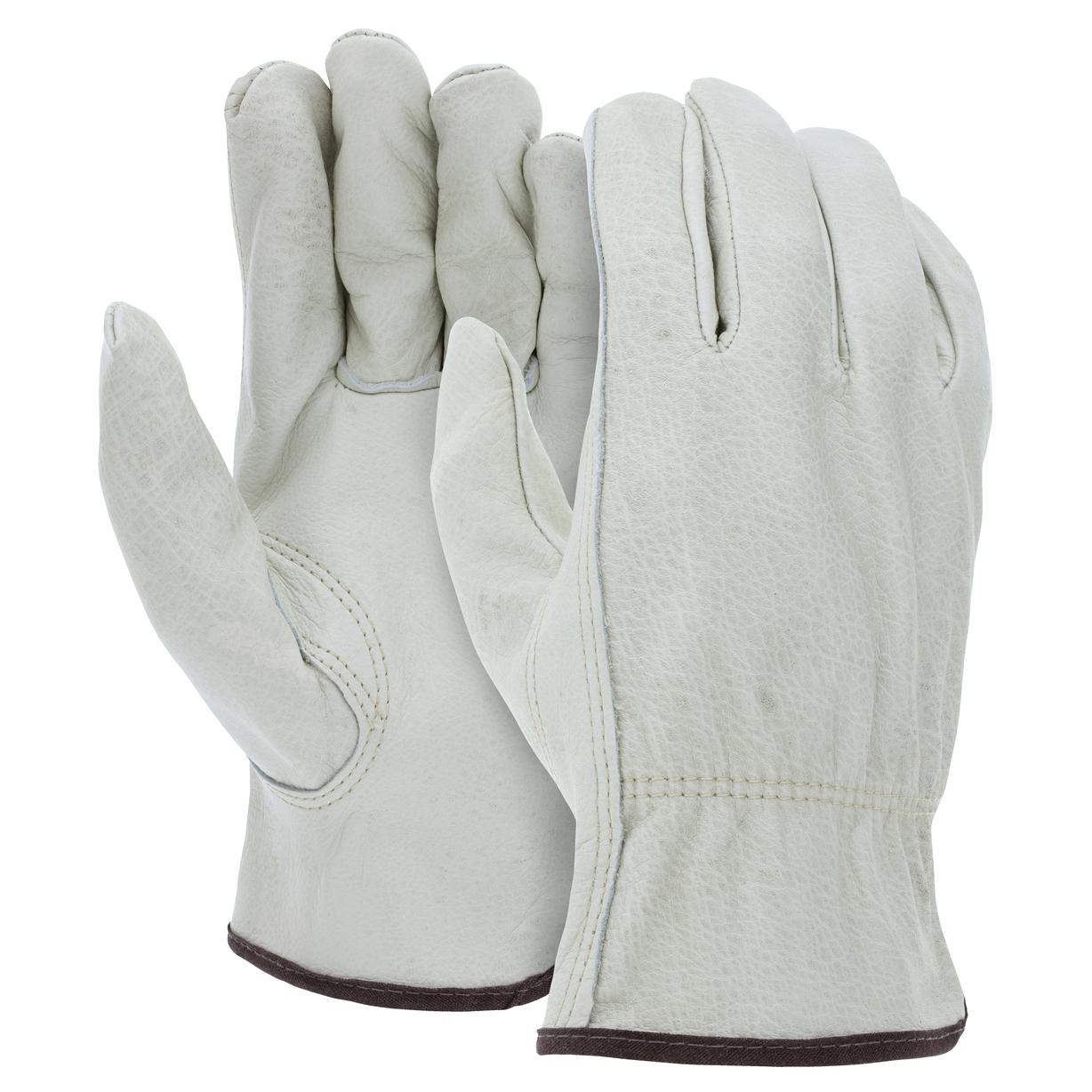 MCR Safety Durable Cowhide Leather Work Gloves - Medium