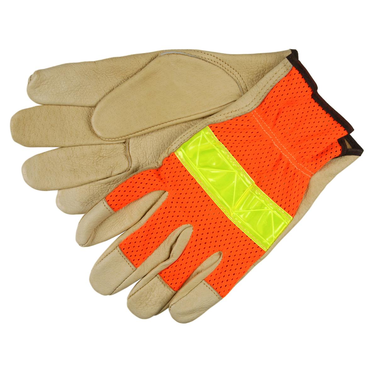 Dozen MCR Safety Luminator Pigskin Drivers Safety Thermal Winter Gloves NEW