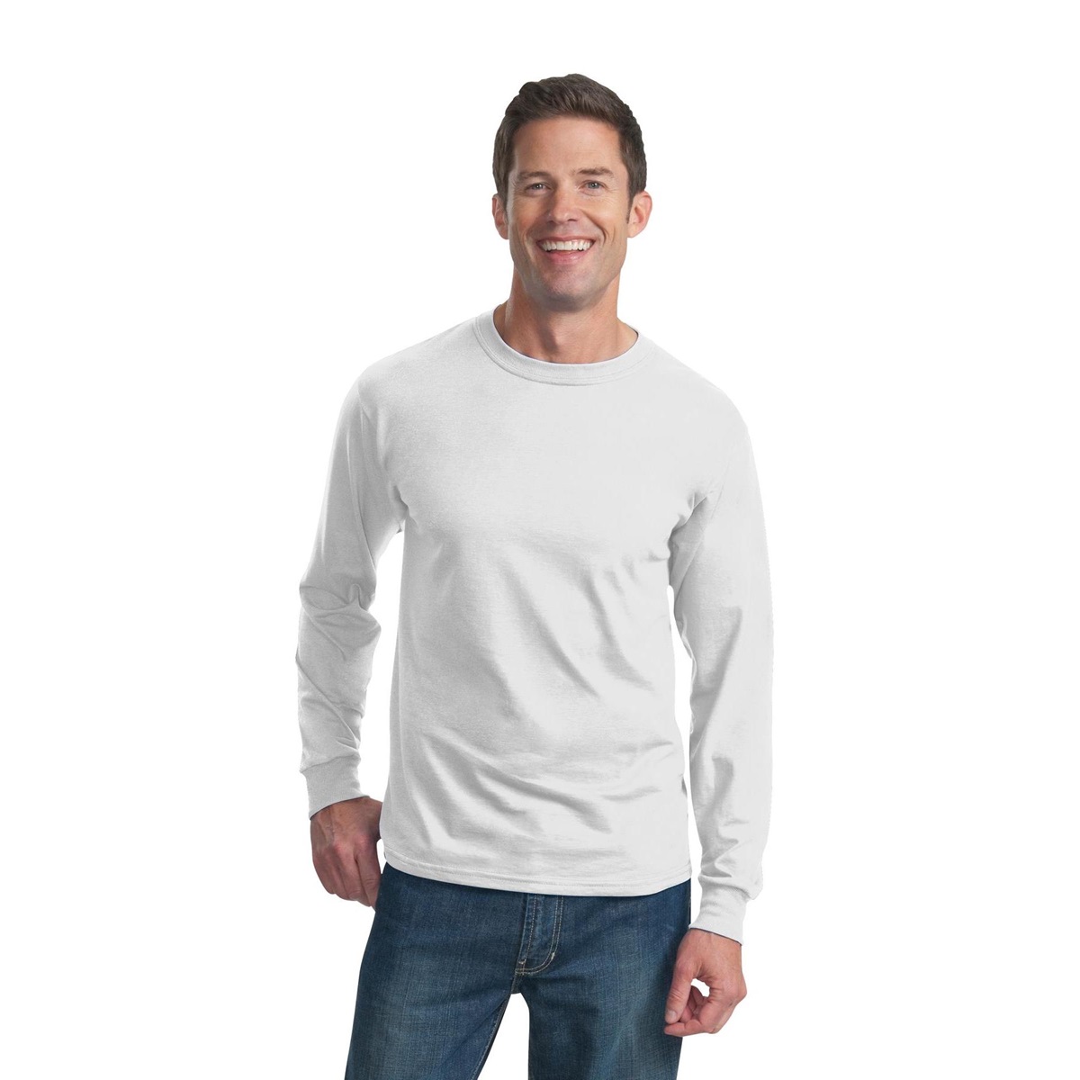 2 Pack FoTL 4930 Mens Heavy Cotton Long-Sleeve Tee XL Black Heather