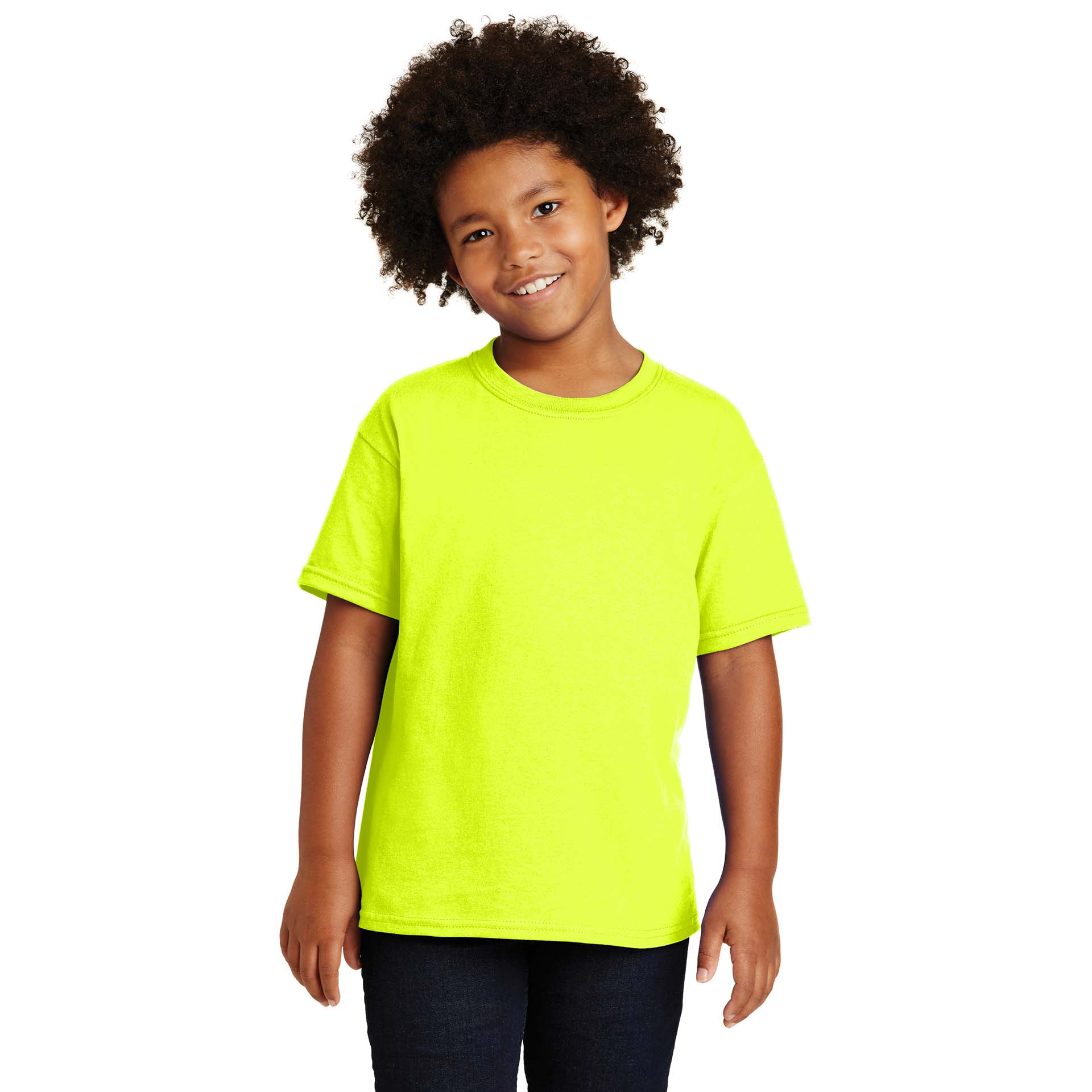 Gildan 5000B Youth Heavy 100 Cotton TShirt Safety Green Full Source