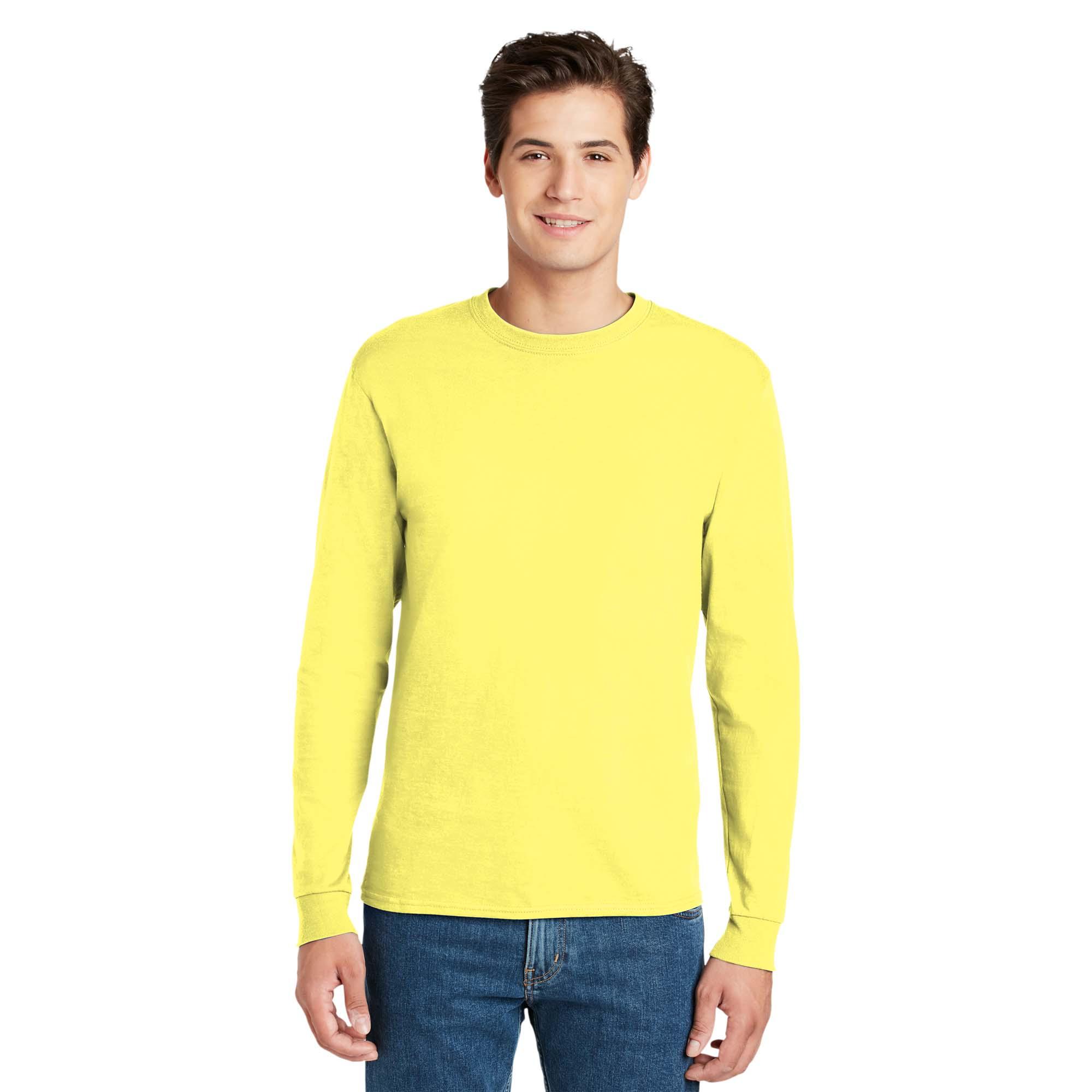 Hanes Tagless 100% Cotton Long Sleeve T-Shirt, Men's, Size: Medium, Clear