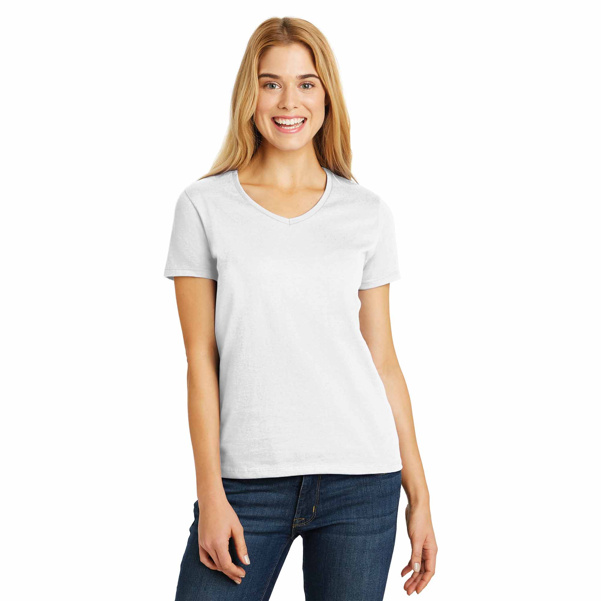 Hanes 5780 Ladies ComfortSoft VNeck Tee White Full Source