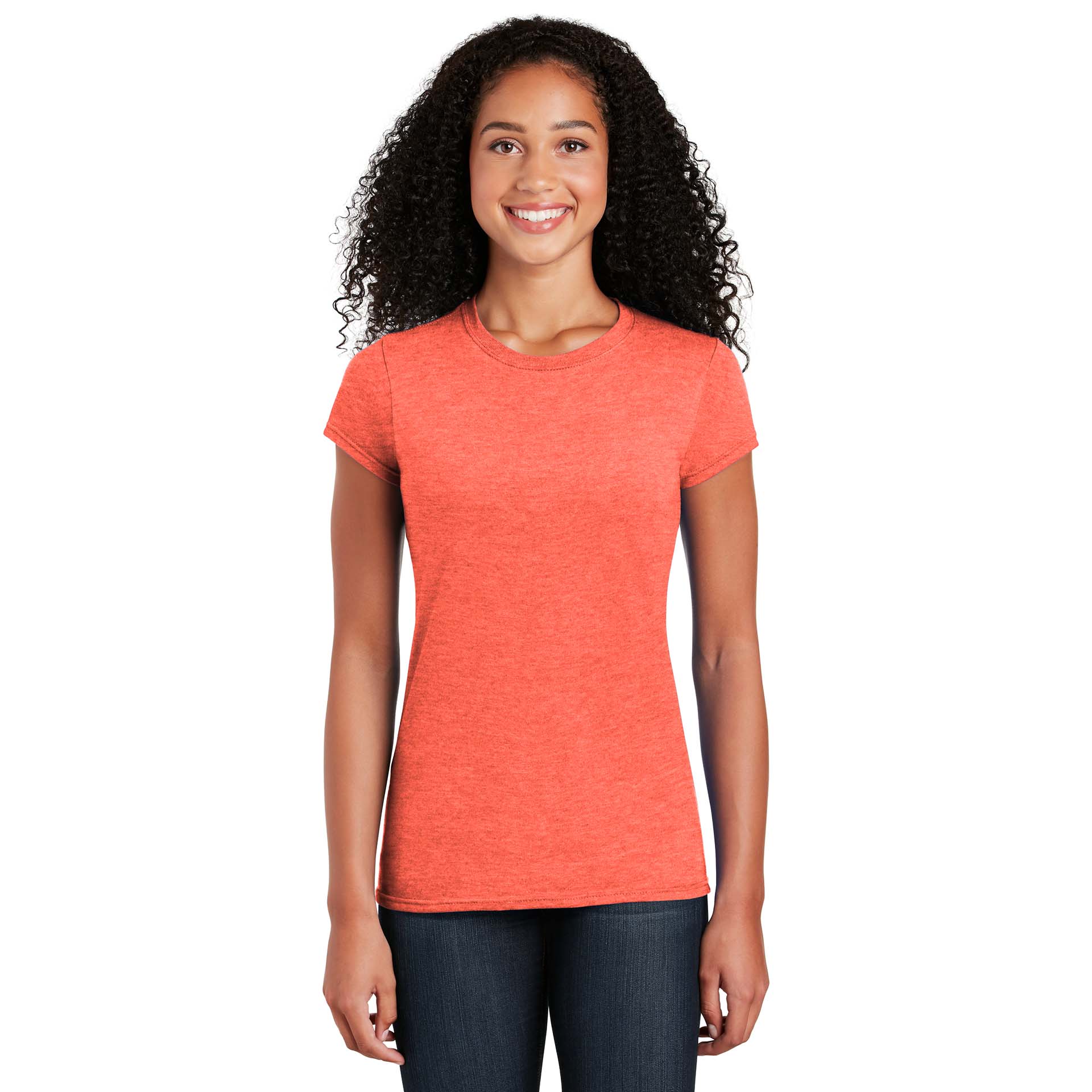 Gildan 64000L Softstyle Junior Fit T-Shirt - Heather Orange | Full Source
