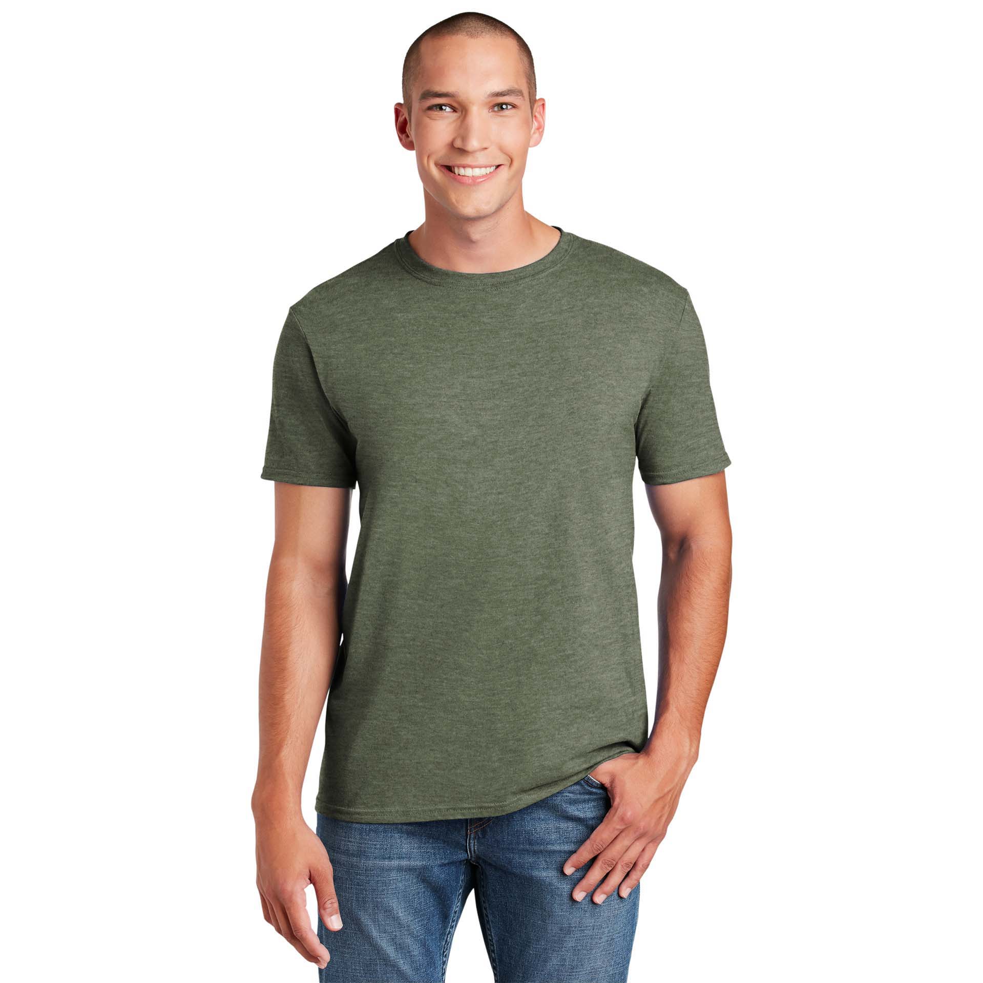 Download Gildan 64000 Softstyle T Shirt Heather Military Green Fullsource Com