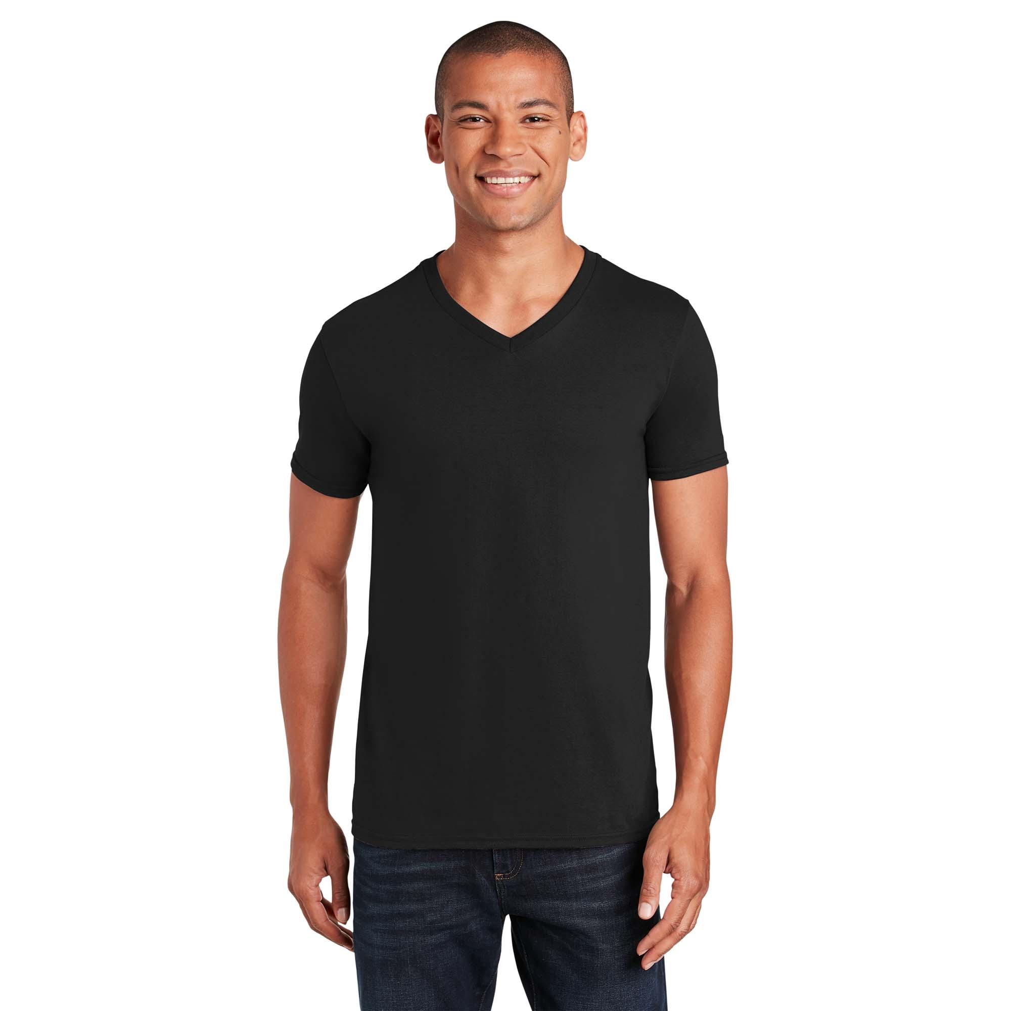 Gildan 64V00 Softstyle V-Neck T-Shirt - Black | Full Source