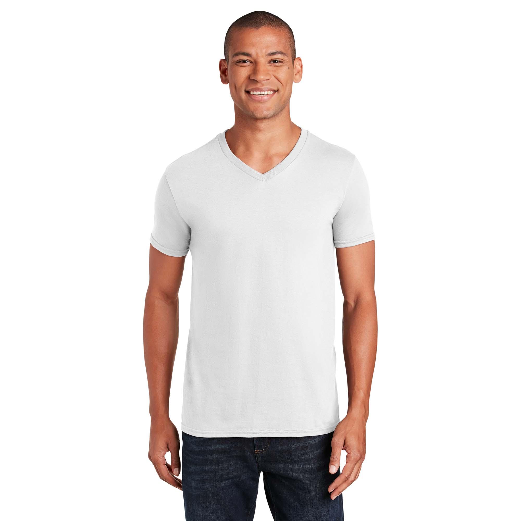 Gildan 64V00 Softstyle V-Neck T-Shirt - White | Full Source