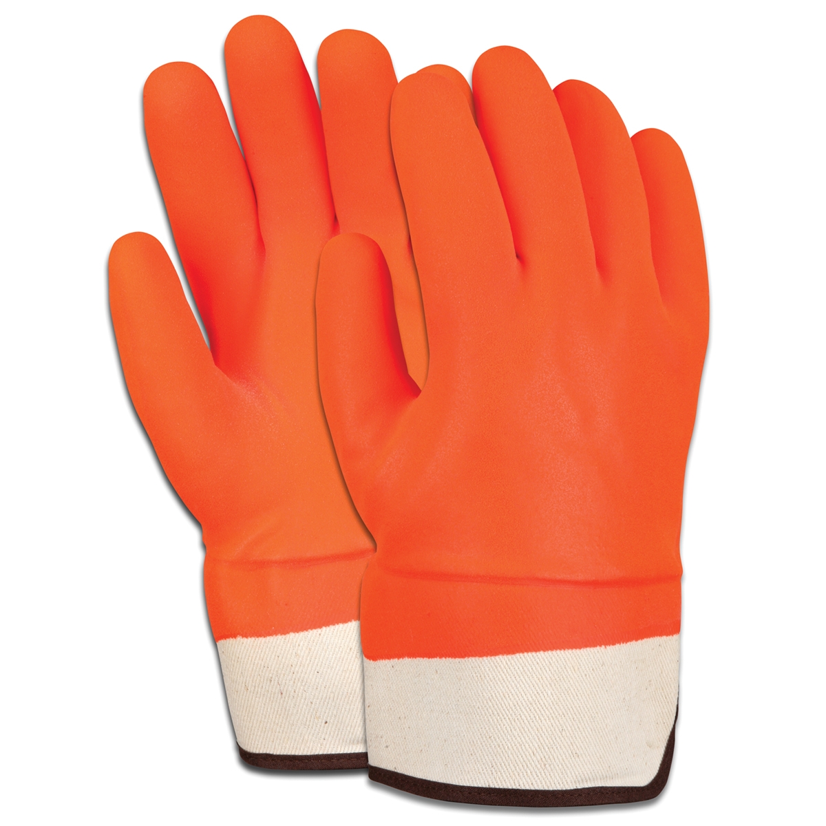 Memphis 6521SCO Industry Standard PVC Coated Gloves Foam Lined Orange