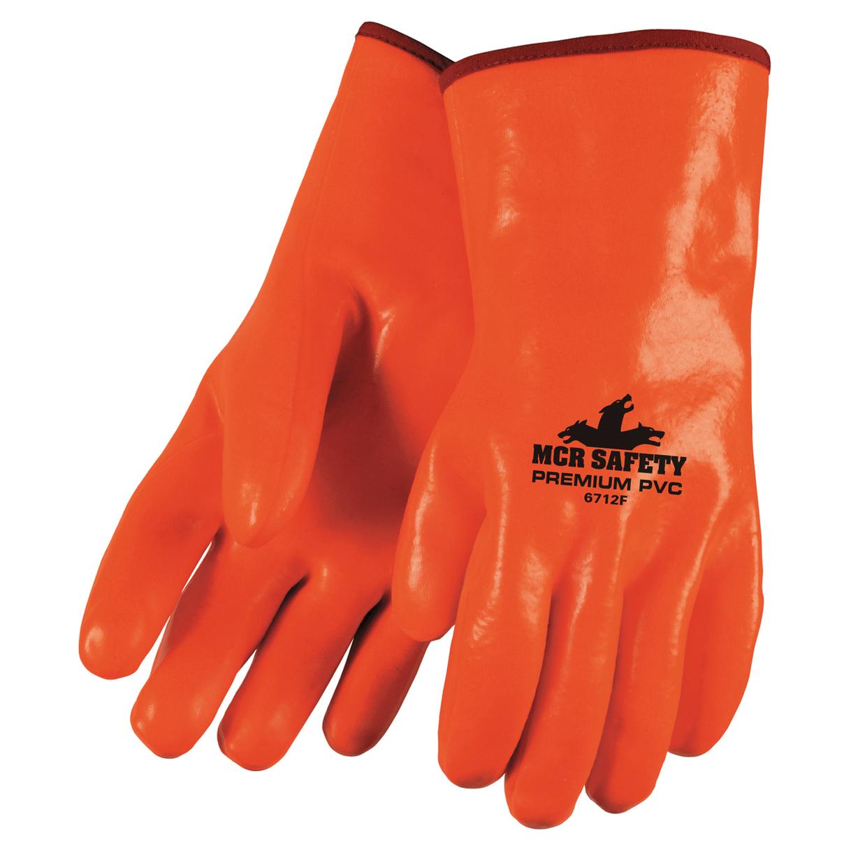 MCR Safety Ninja Ice N9690FCO Hi-Visibility Work Gloves 15 Gauge Orange  Nylon HPT Fully Coated