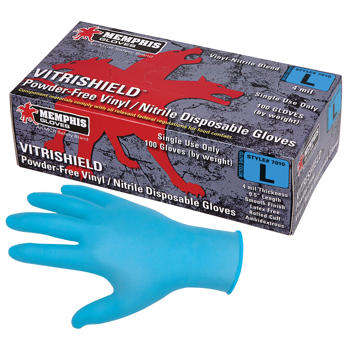 MCR Safety 9761 Predator Fully Coated Nitrile One Size Fits All Blue