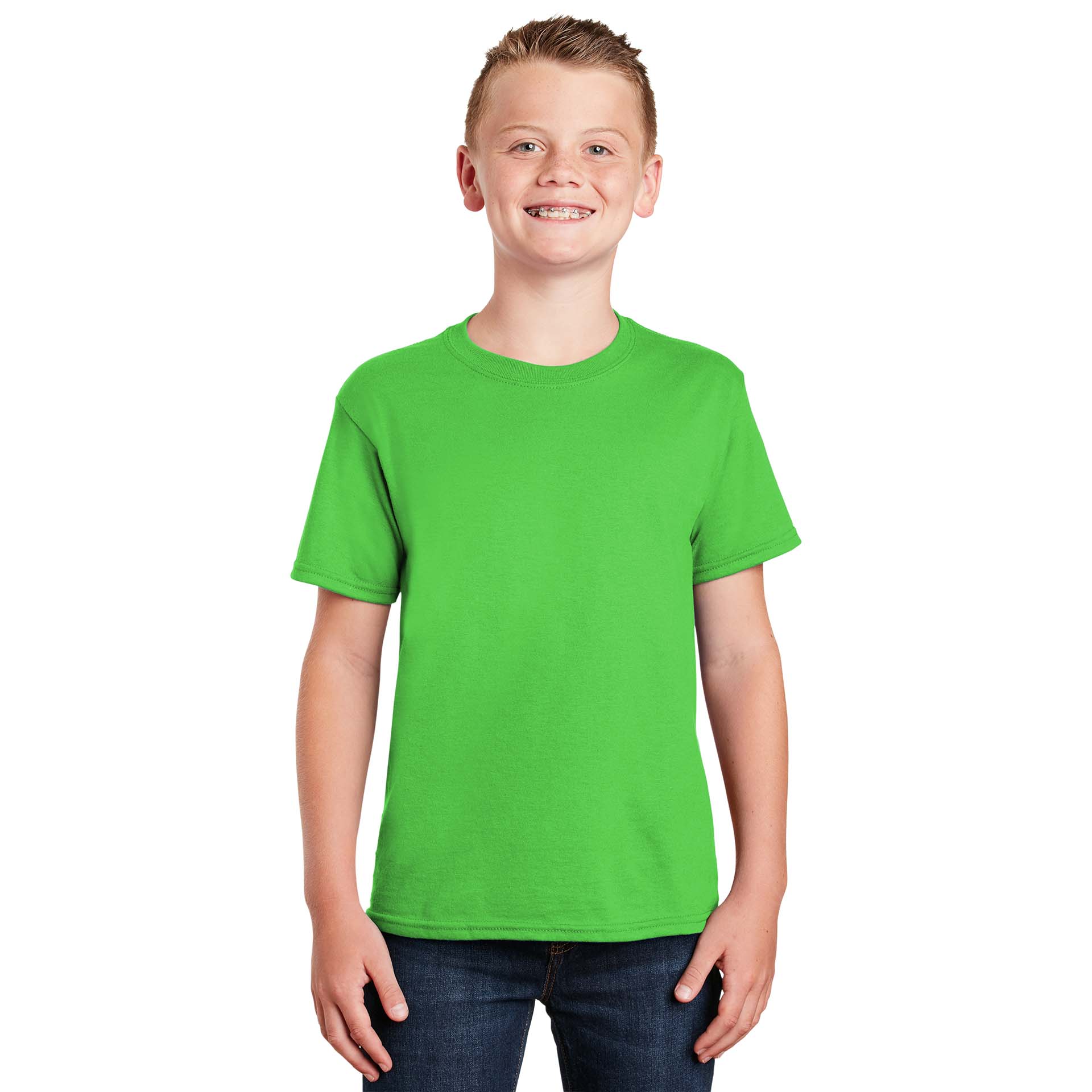 Gildan 8000B Youth DryBlend T-Shirt - Electric Green | Full Source