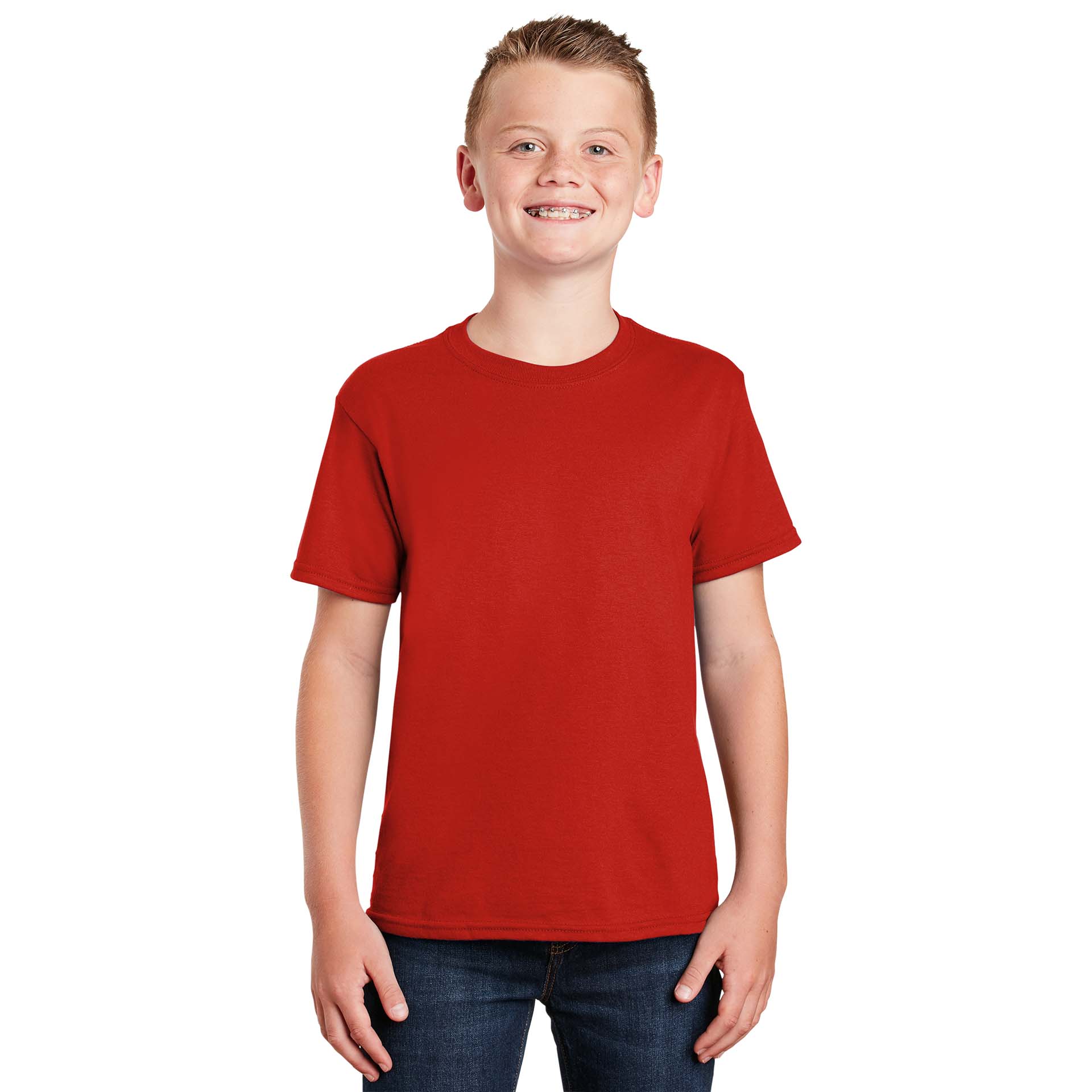 Gildan 8000B Youth DryBlend T Shirt   Red | Full Source