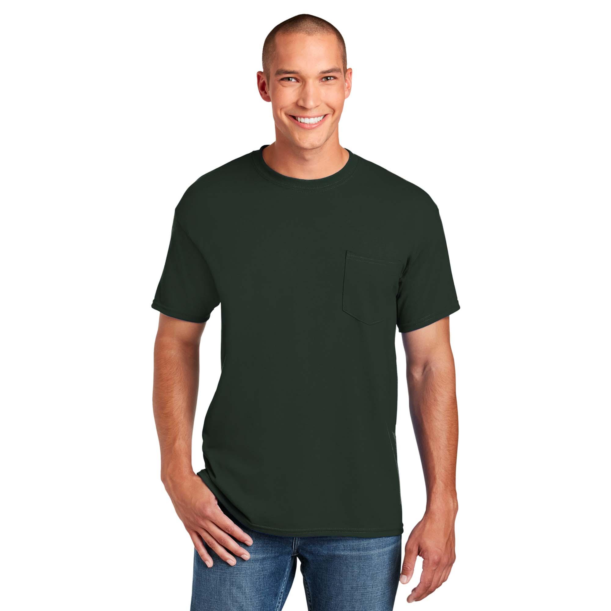 Gildan Dry Blend T-Shirts Pocket 2-Pack Ash