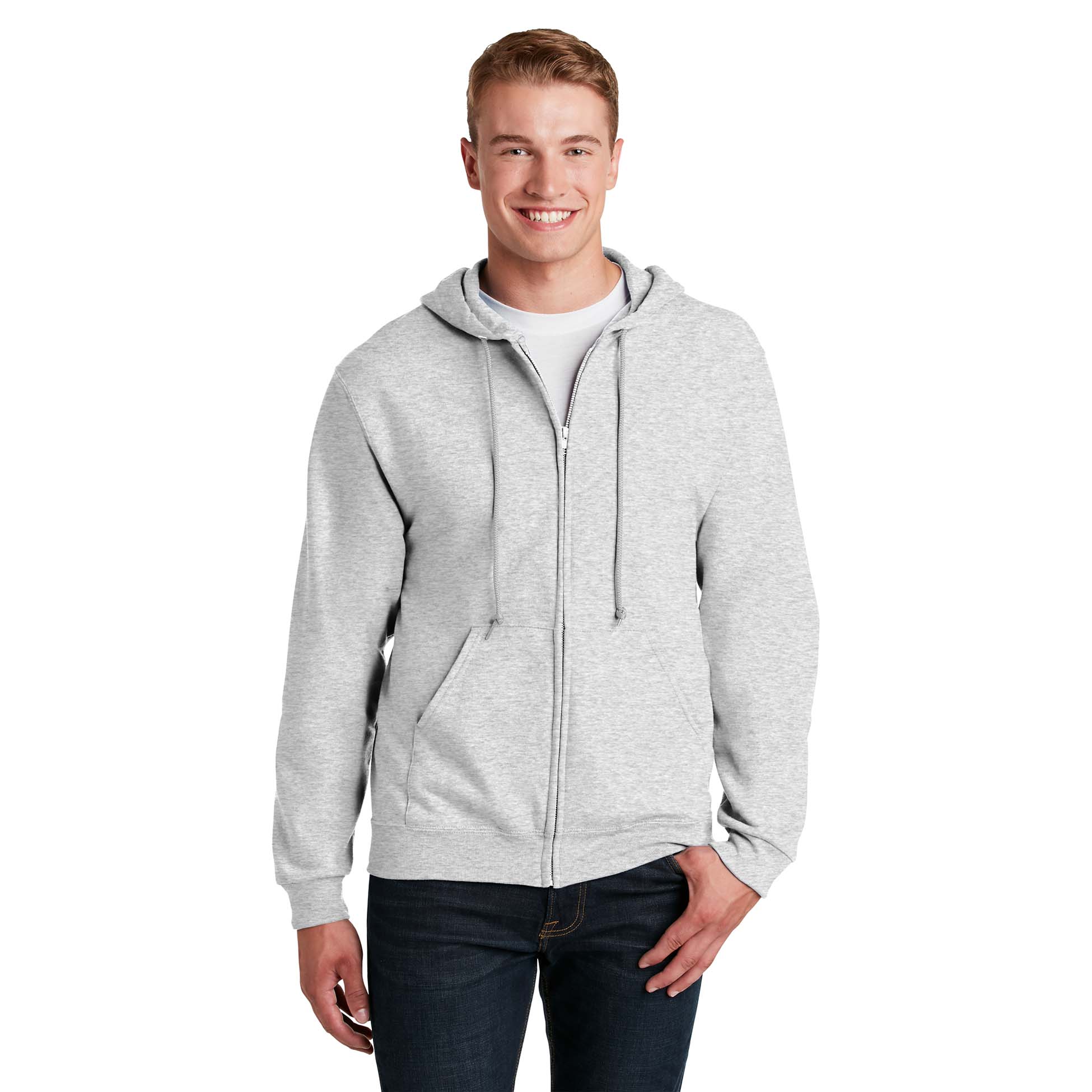 Jerzees 993M NuBlend Full-Zip Hooded Sweatshirt - Ash | Full Source