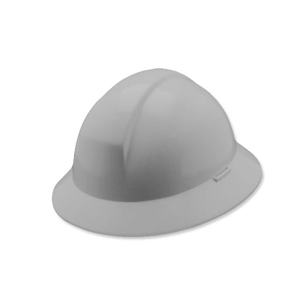 gray full brim hard hat