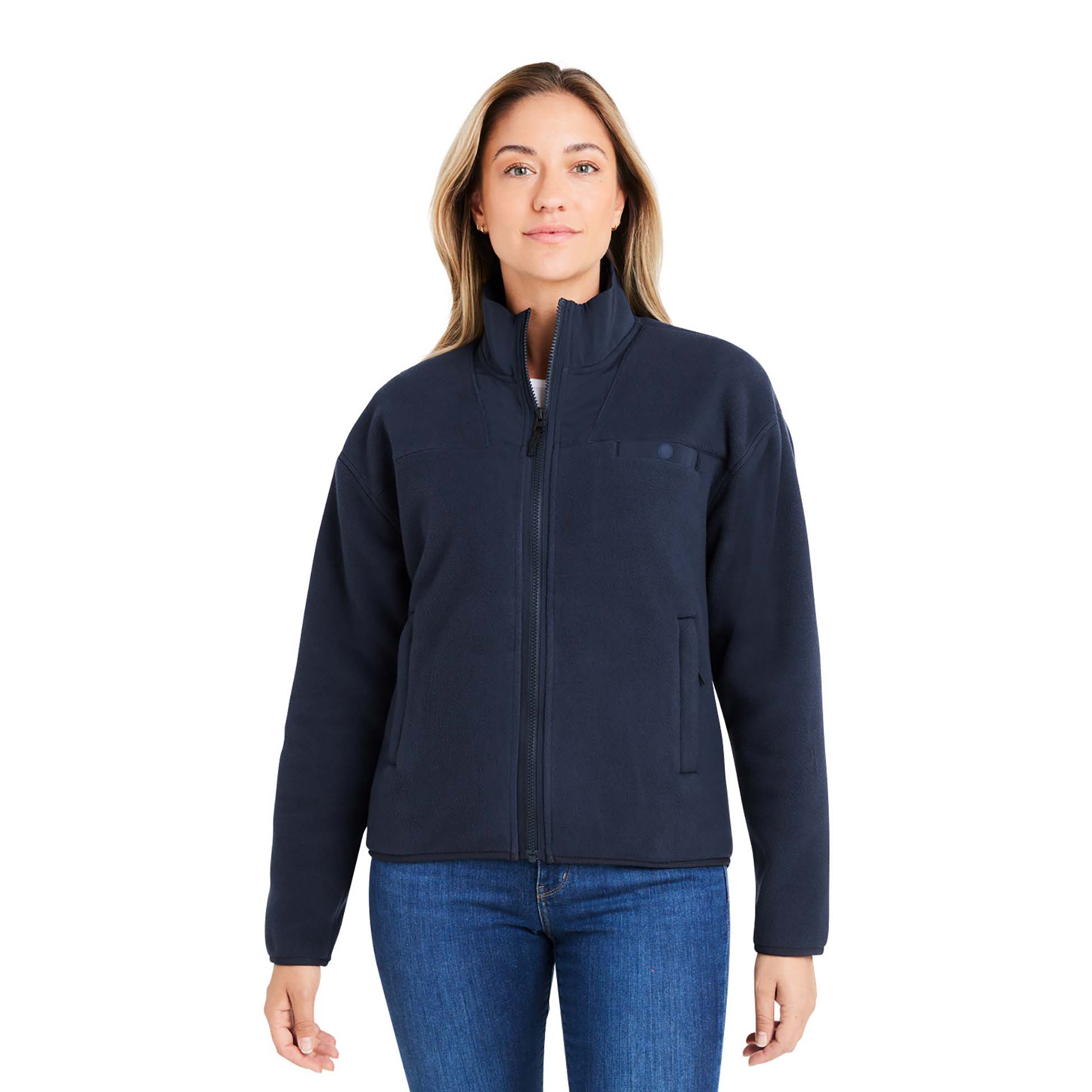 PUMA Golf 626904 Ladies Charley Fleece Full-Zip - Deep Navy | Full