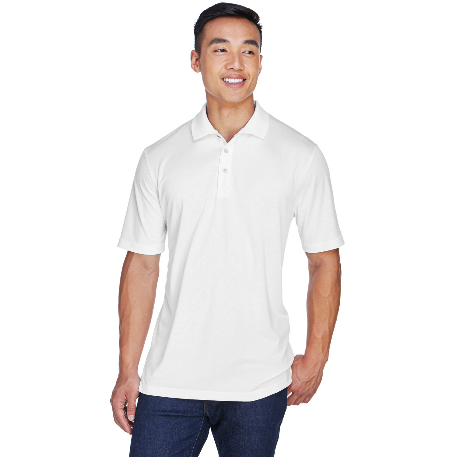 UltraClub 8405 Men's Cool & Dry Sport Polo - White | Full Source