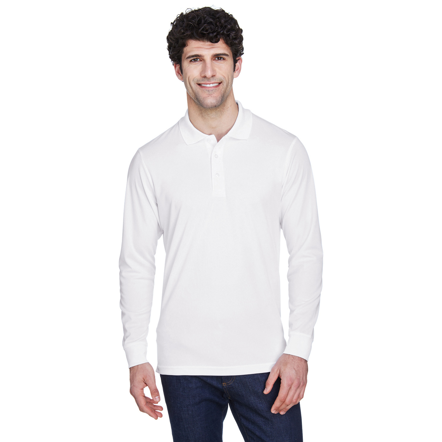 Core 365 88192 Men's Pinnacle Performance Long-Sleeve Pique Polo ...