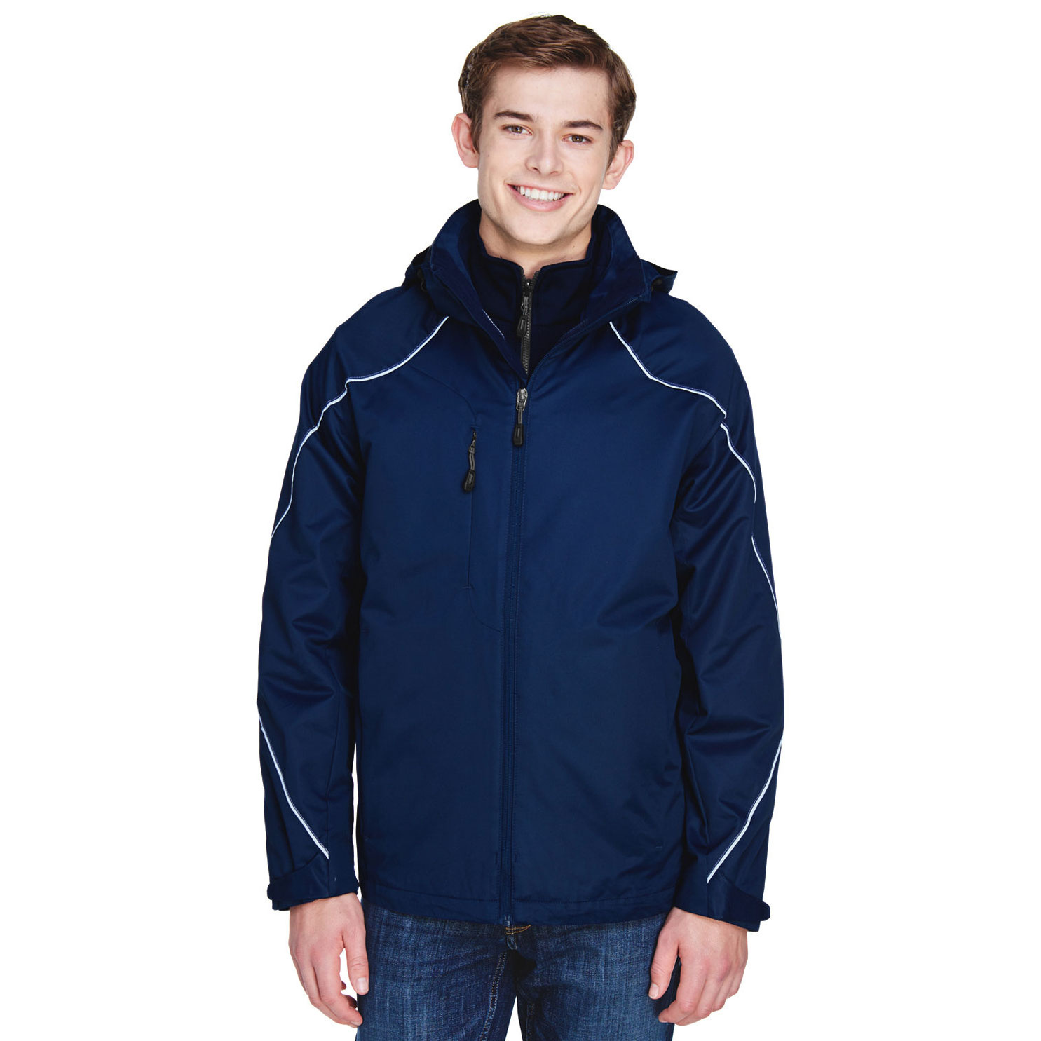 North End 88196 Men's Angle 3-in-1 Jacket with Bonded Fleece Liner North End 88196 Men's Angle 3-in-1 Jacket with Bonded Fleece Liner