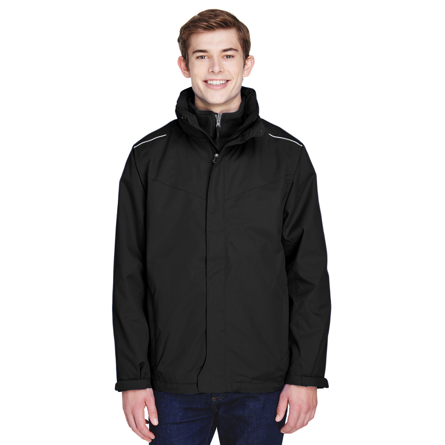 Core 365 88205 Men's Region 3-in-1 Jacket with Fleece Liner - Black ...