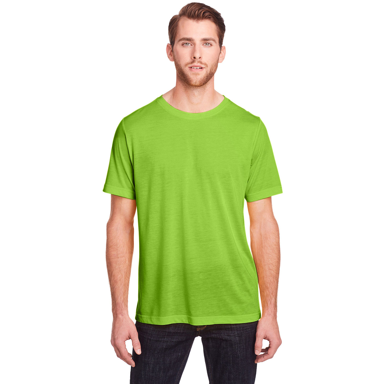 Core 365 CE111 Adult Fusion ChromaSoft Performance T-Shirt - Acid Green ...