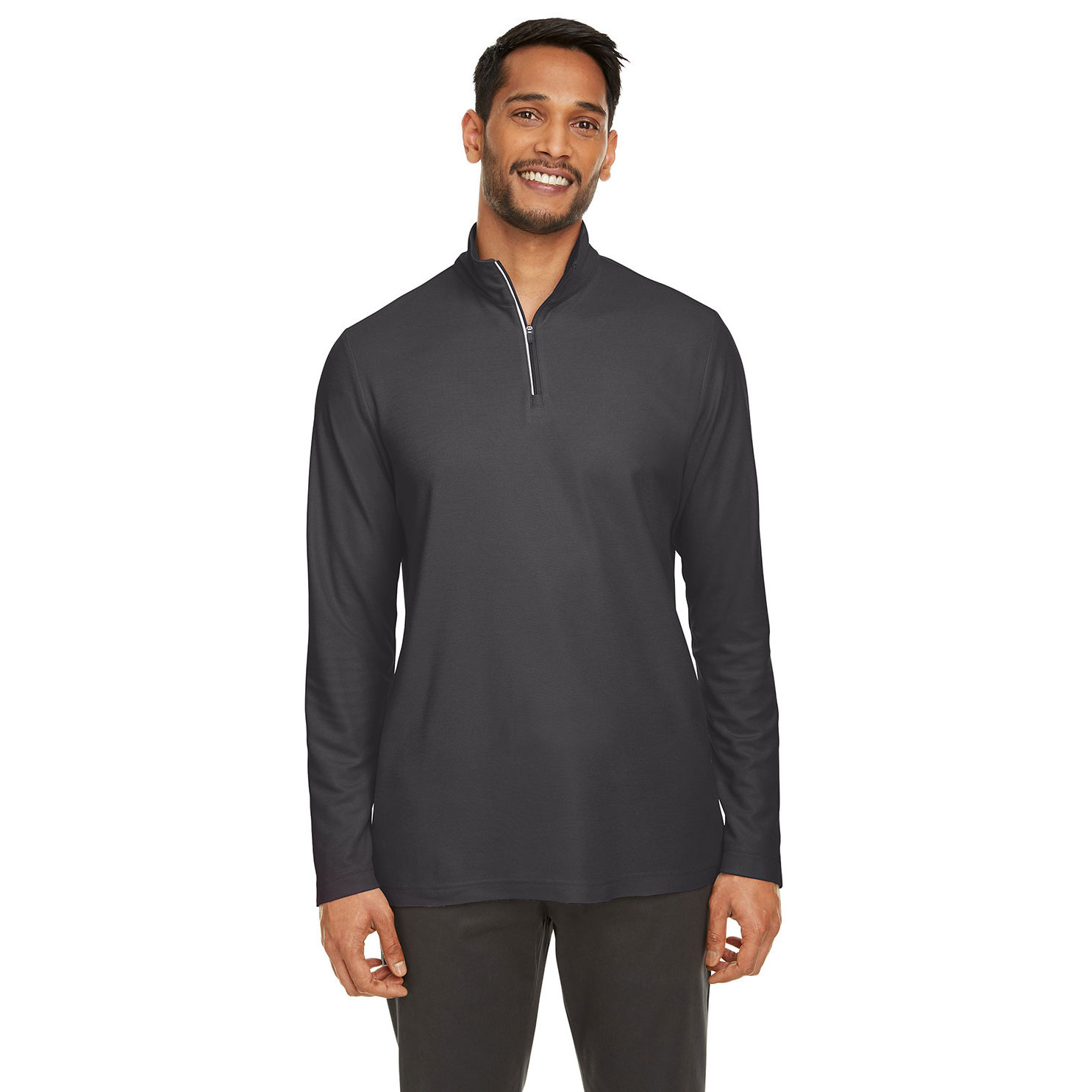 Core 365 CE405 Men's Fusion ChromaSoft Pique Quarter-Zip - Carbon ...