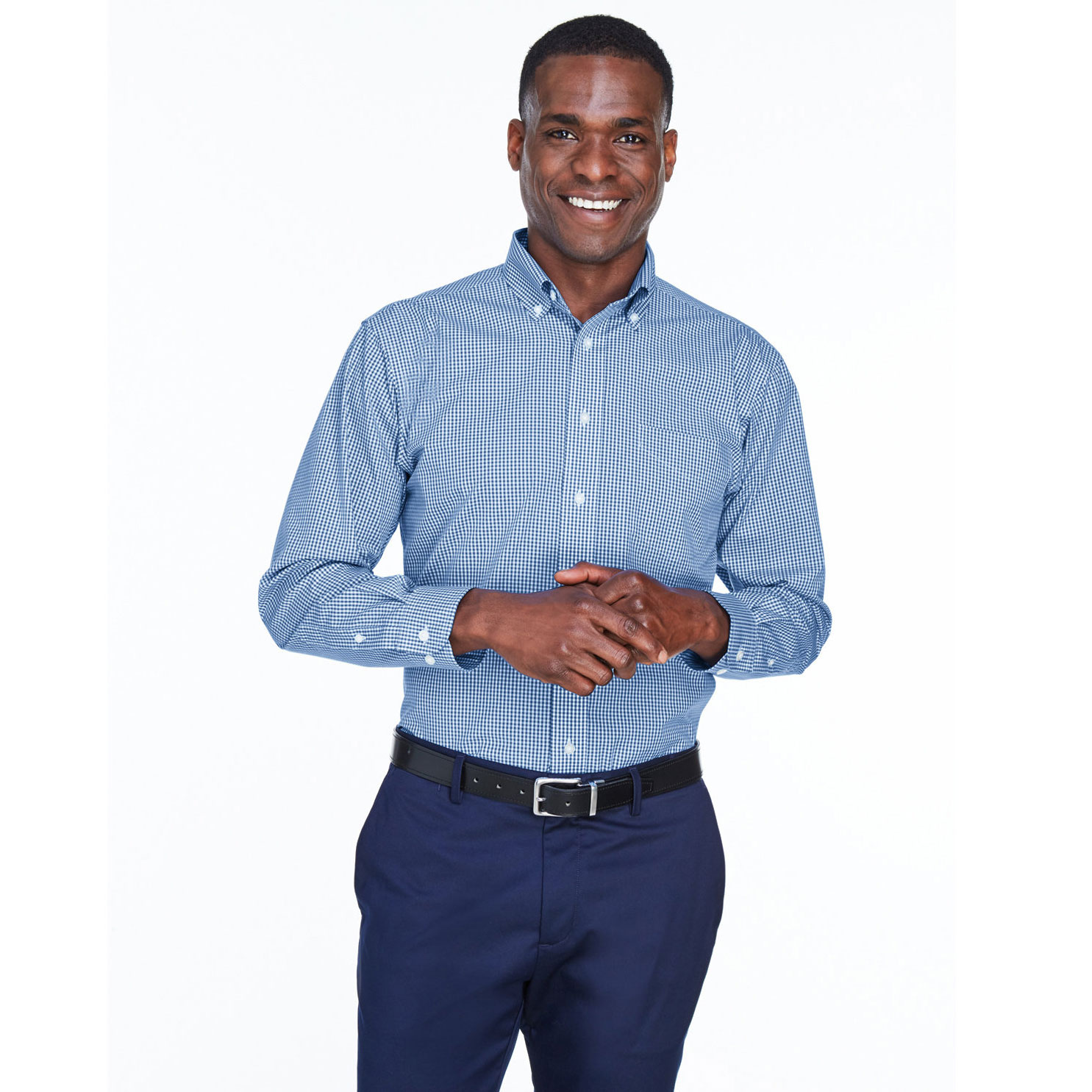 Devon & Jones D640 Men's Crown Woven Collection Gingham Check