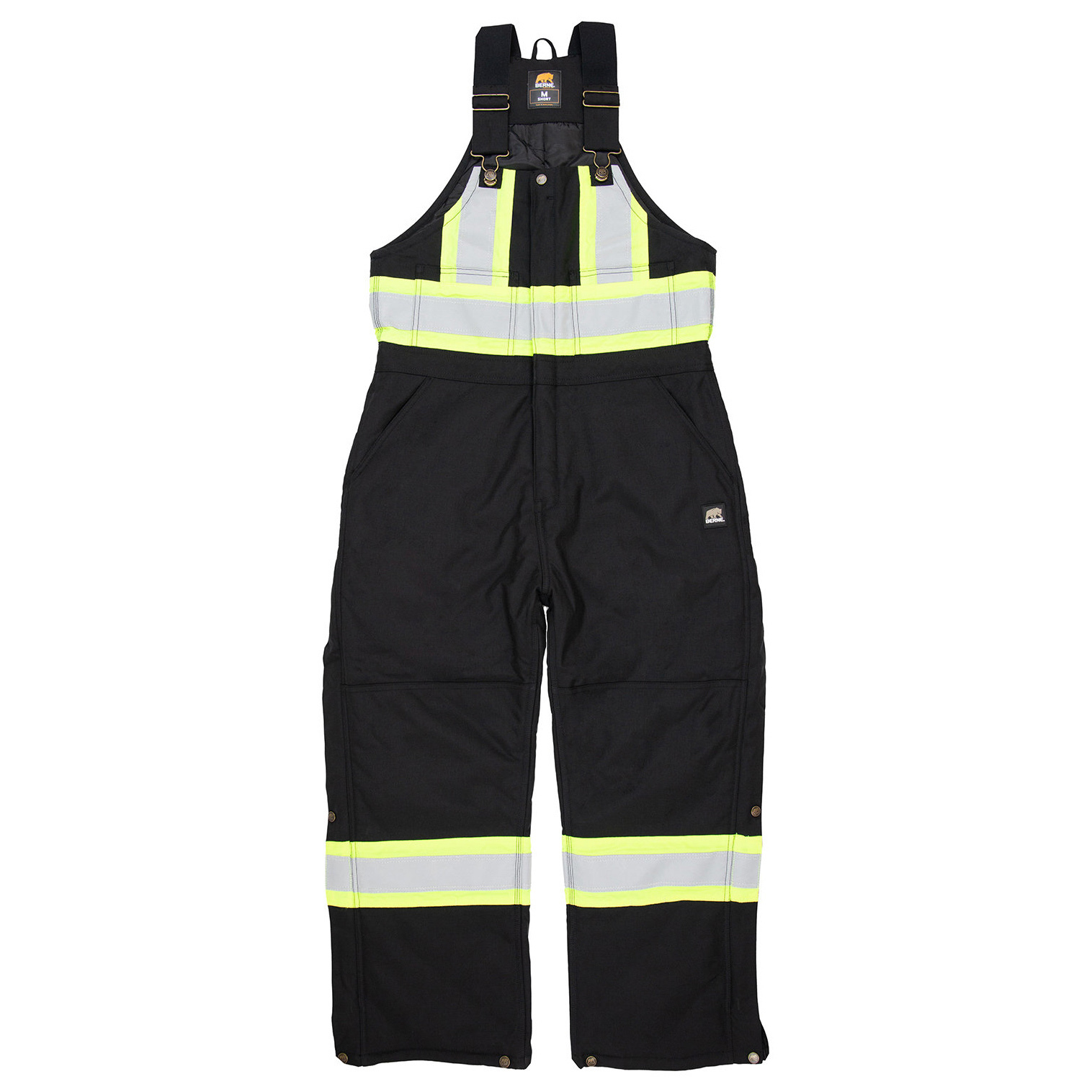 Berne HVNB02 Safety Striped Arctic Insulated Bib Overall Black 