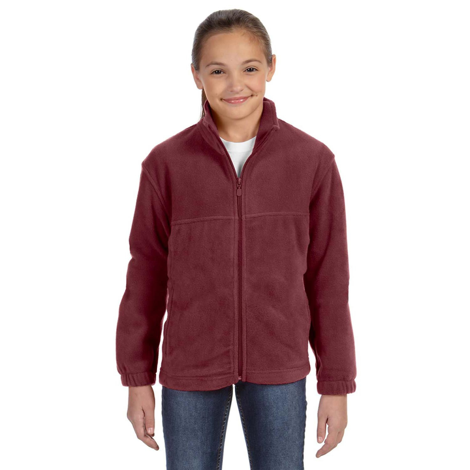 Harriton Youth M990Y Full-Zip Fleece Black Large