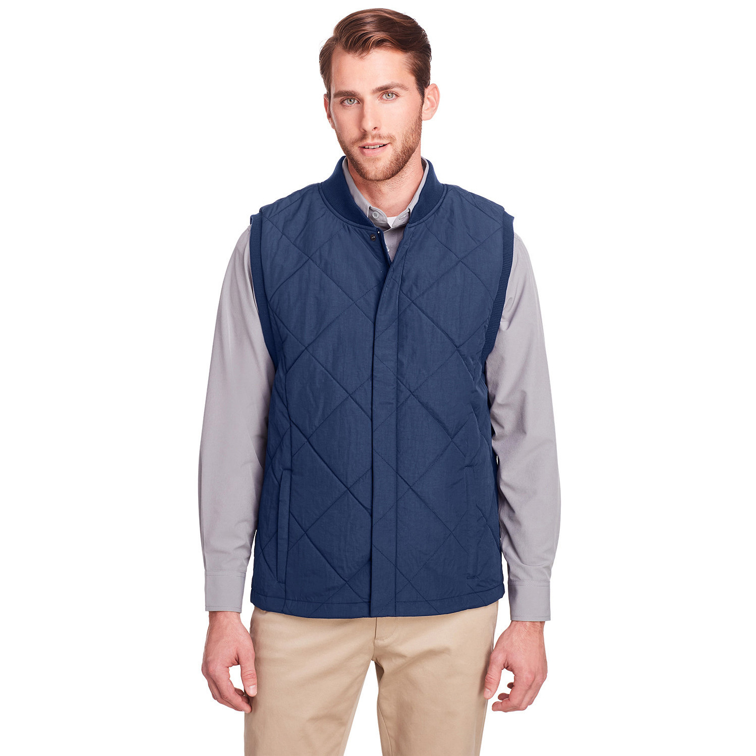 UltraClub UC709 Men's Dawson Quilted Hacking Vest - Navy | Full Source