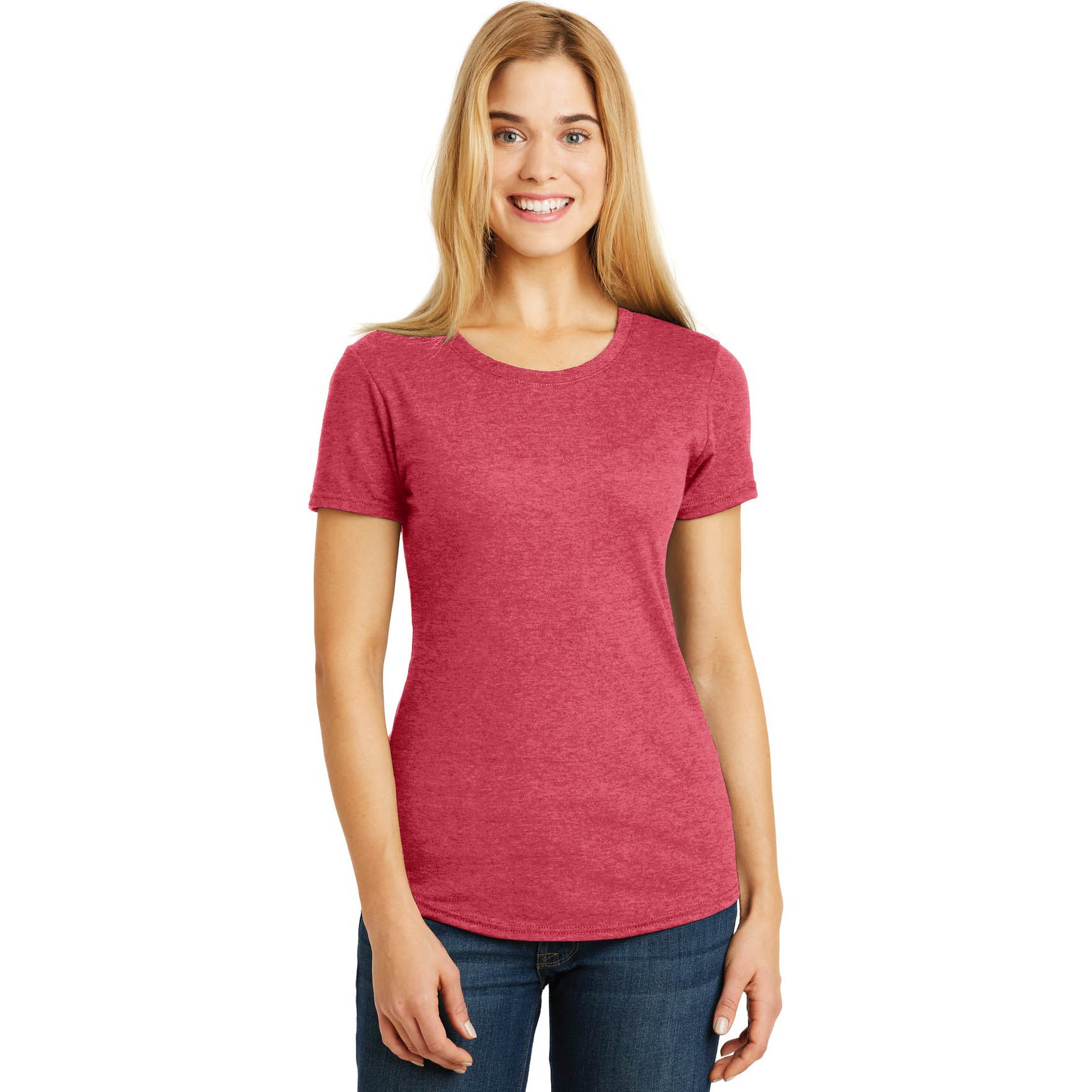 Anvil 6750L Ladies Tri-Blend Tee - Heather Red | Full Source