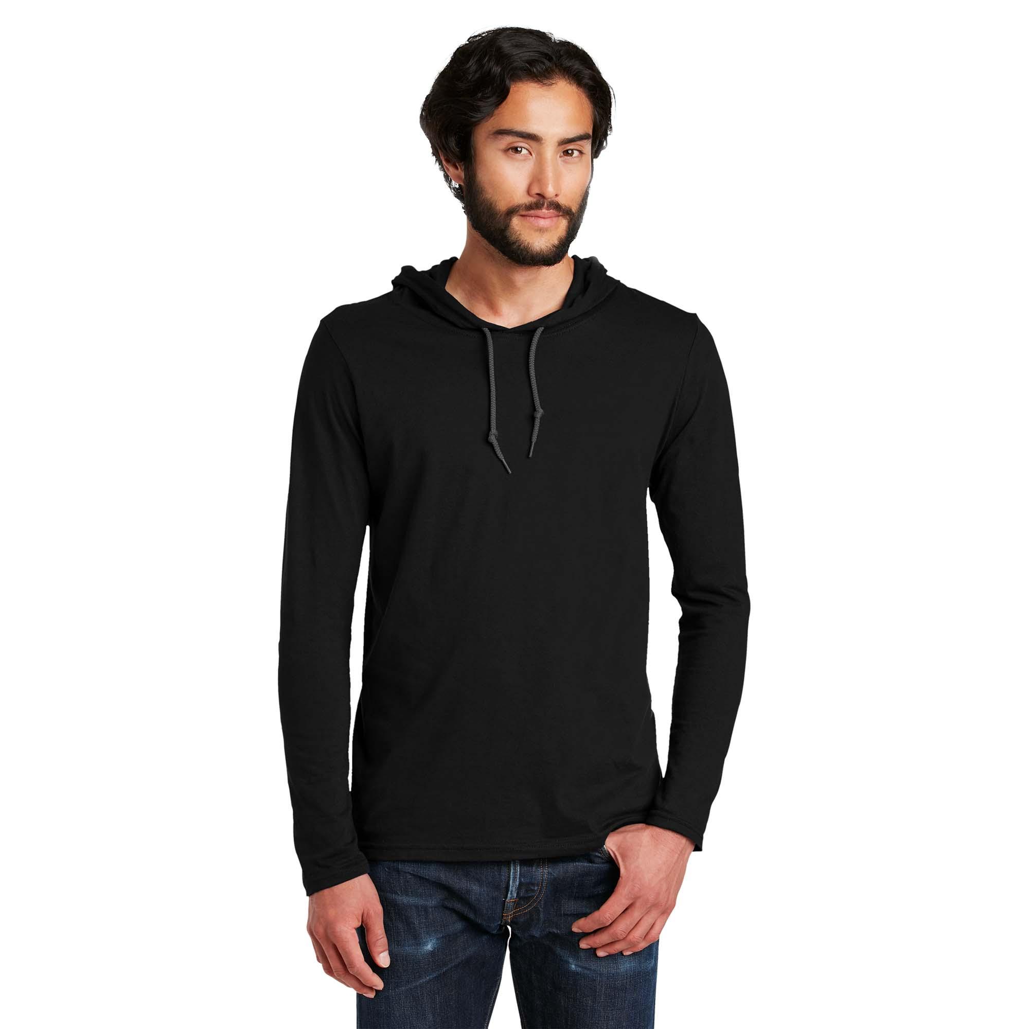Anvil 987 100% Combed Ring Spun Cotton Long Sleeve Hooded T-Shirt