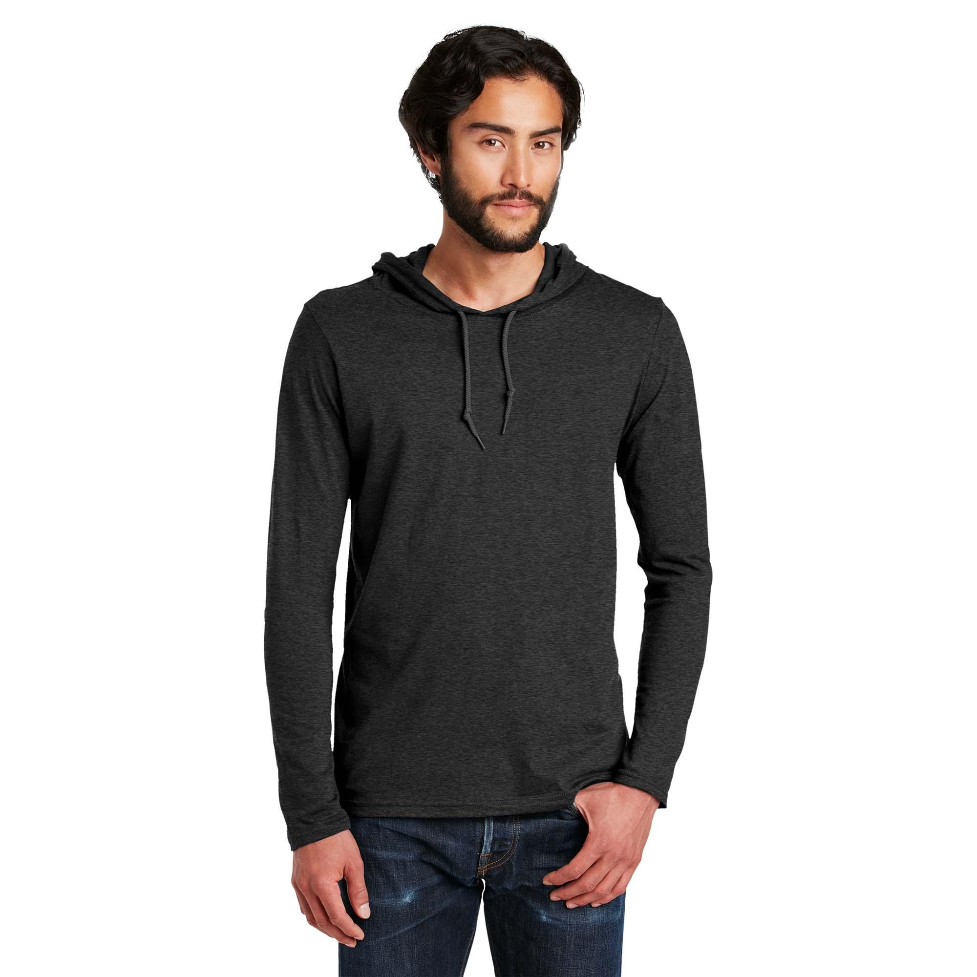 Anvil 987 100% Combed Ring Spun Cotton Long Sleeve Hooded T-Shirt