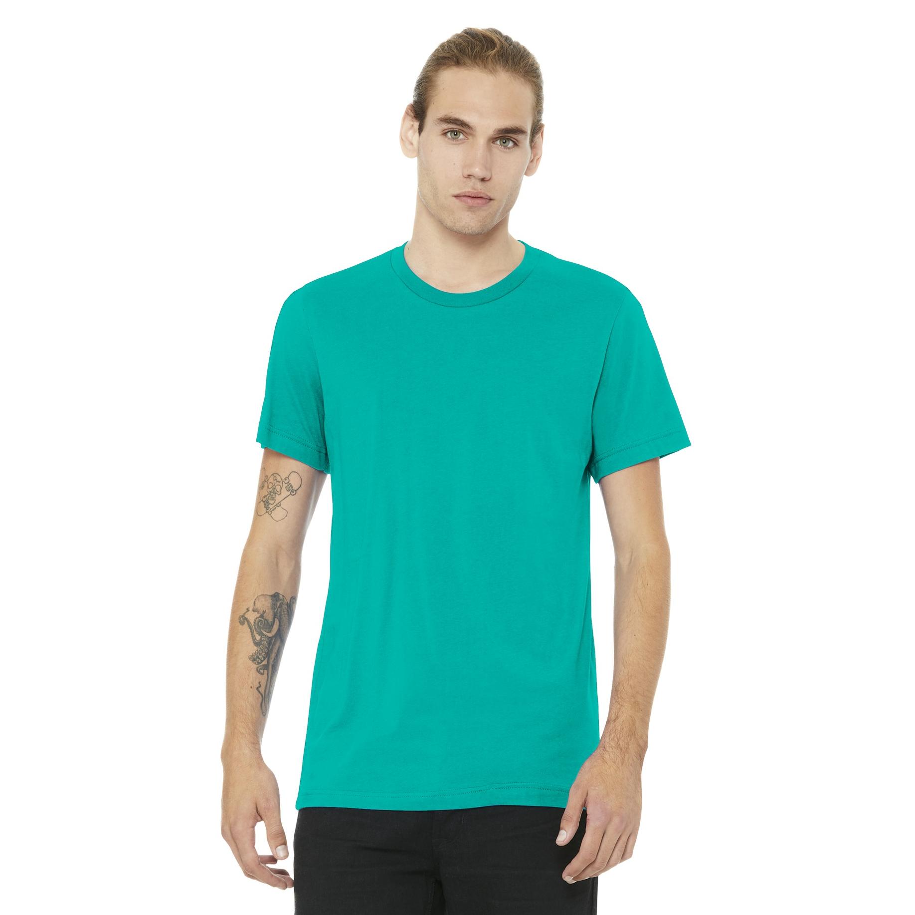 Bella Canvas Unisex Jersey Short-Sleeve Crewneck T-Shirt - Medium, Ocean Blue, 100% Combed Ring-Spun Cotton