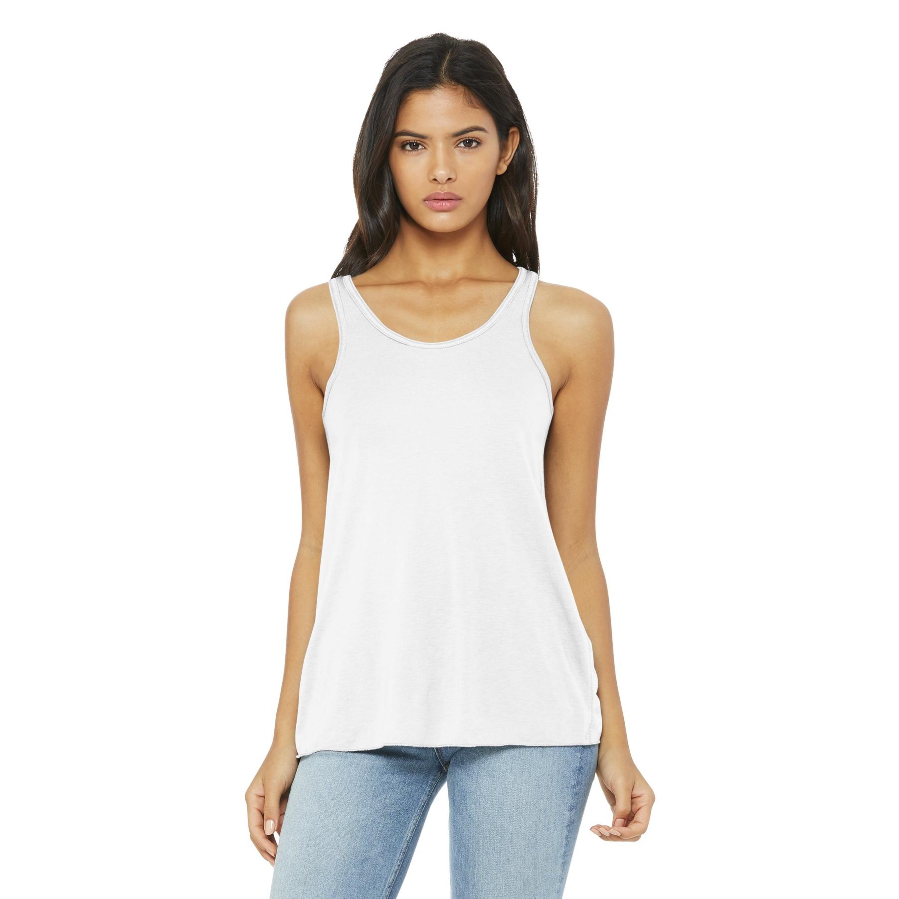 Bella + Canvas BC8800 Women's Flowy Racerback Tank - White | Full Source