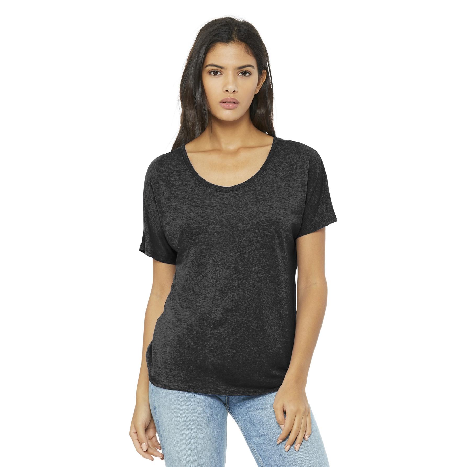 Bella Canvas Women's Slouchy Tank Top - Thin Strap, Soft Poly-Viscose, Loose Fit (X-Large, Asphalt Slub)