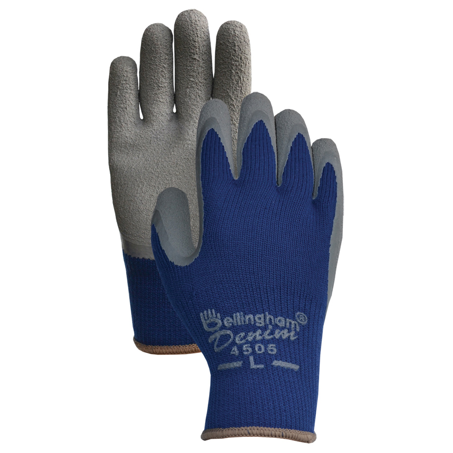 Bellingham Blue Palm-Dipped Knit Work Gloves