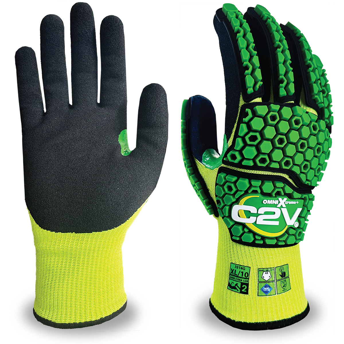 C2V Omni-Xtreme+ 3314G A9 18-Gauge HPPE Shell Work Gloves - TPR