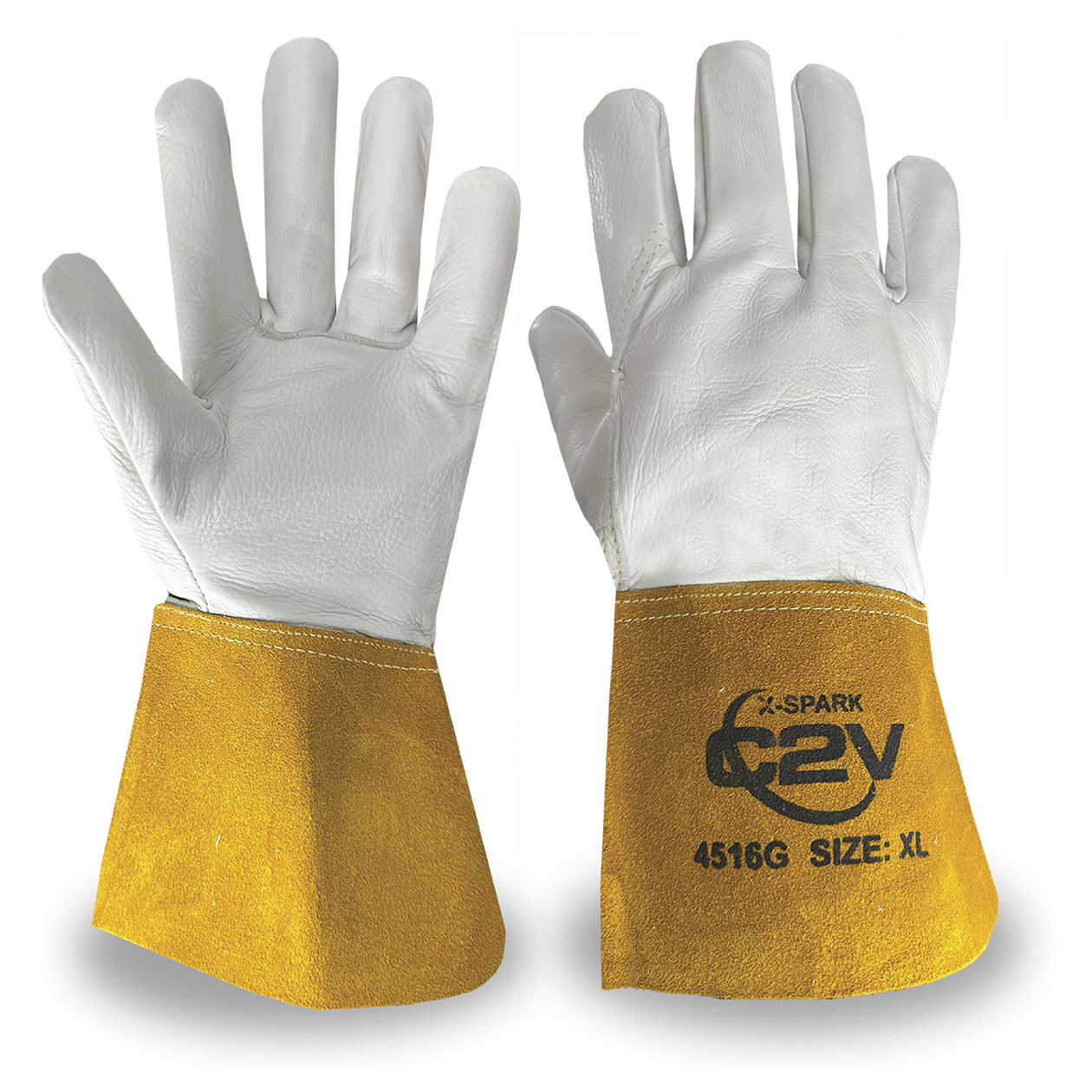 C2V X-Spark 4516G Premium Grain Cowhide MIG/TIG Welder Gloves