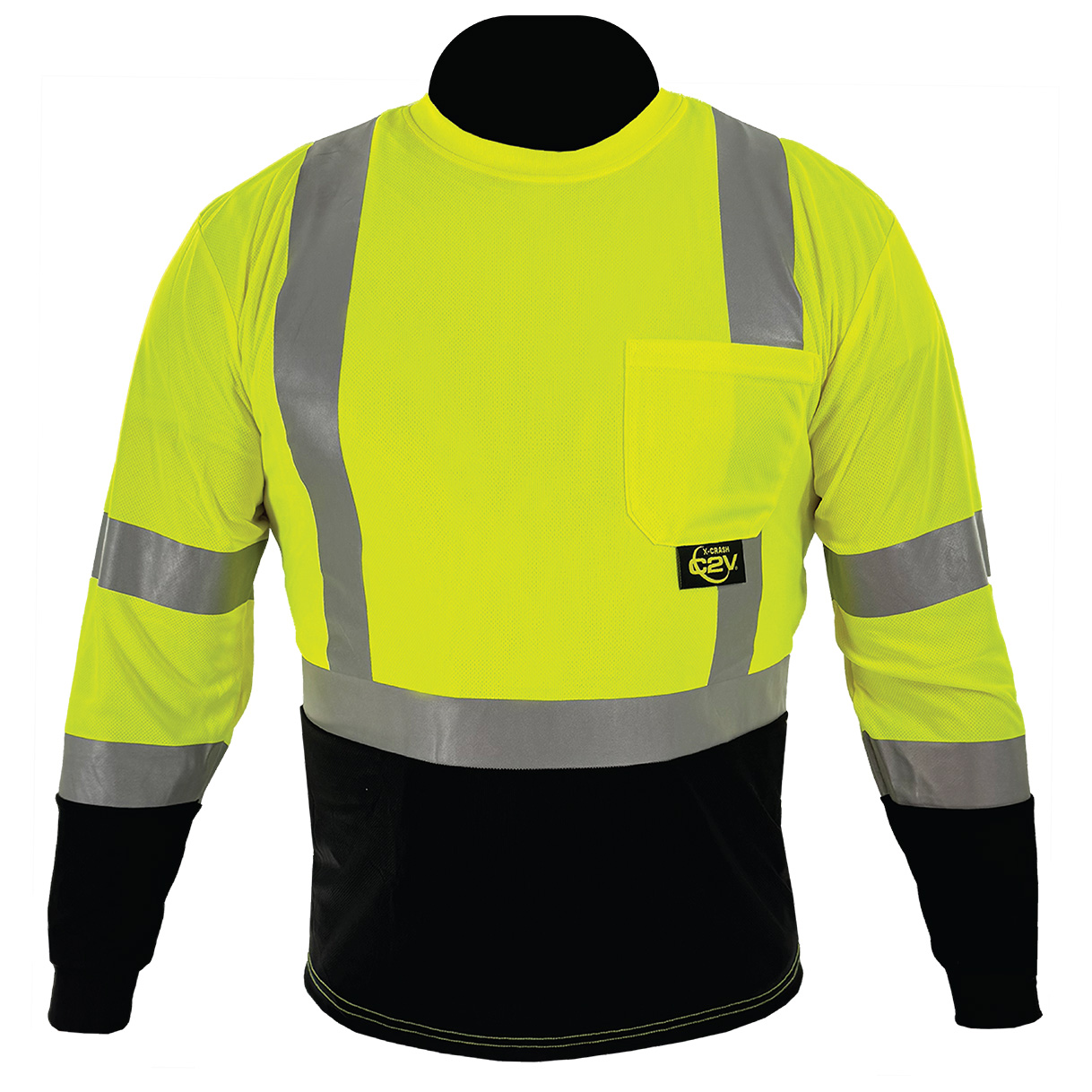 C2V X-Crash 8T53G3H Type R Class 3 Black Bottom Safety Shirt - Yellow ...
