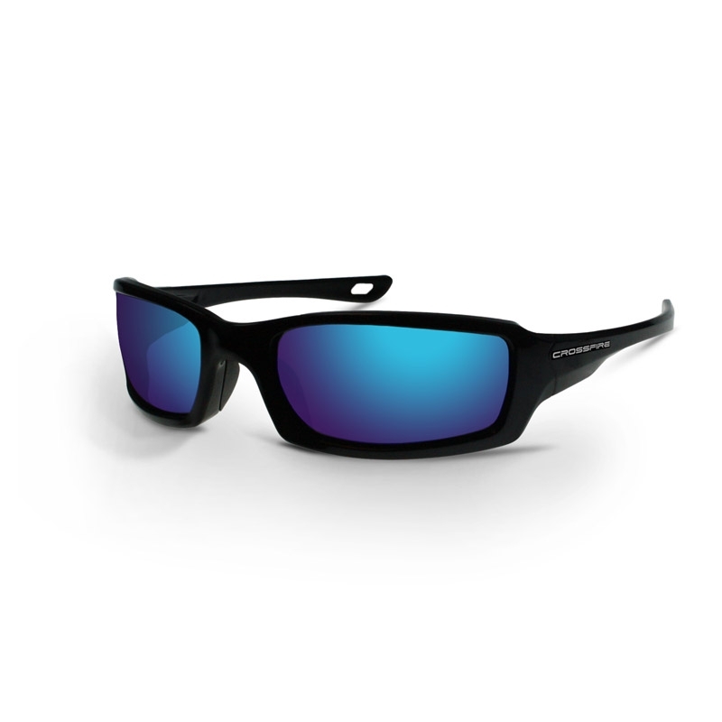 CrossFire M6A Safety Glasses - Blue Frame - Blue Mirror Lens ...