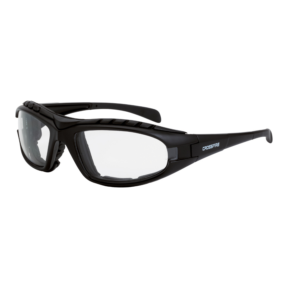 Crossfire 2123 ES4 Safety Glasses - Black Frame - Silver Mirror Lens